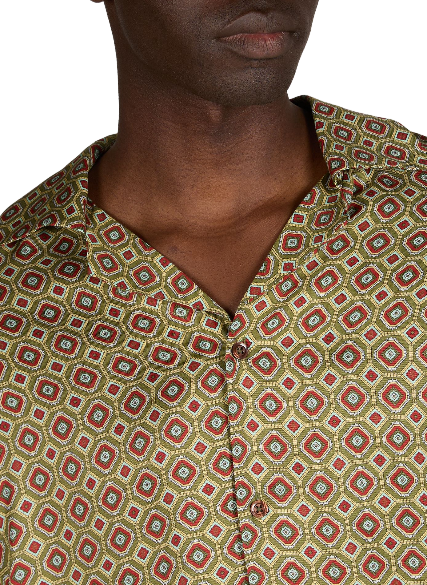 Oversized Geometric Printed Shirt DROLE DE MONSIEUR Khaki