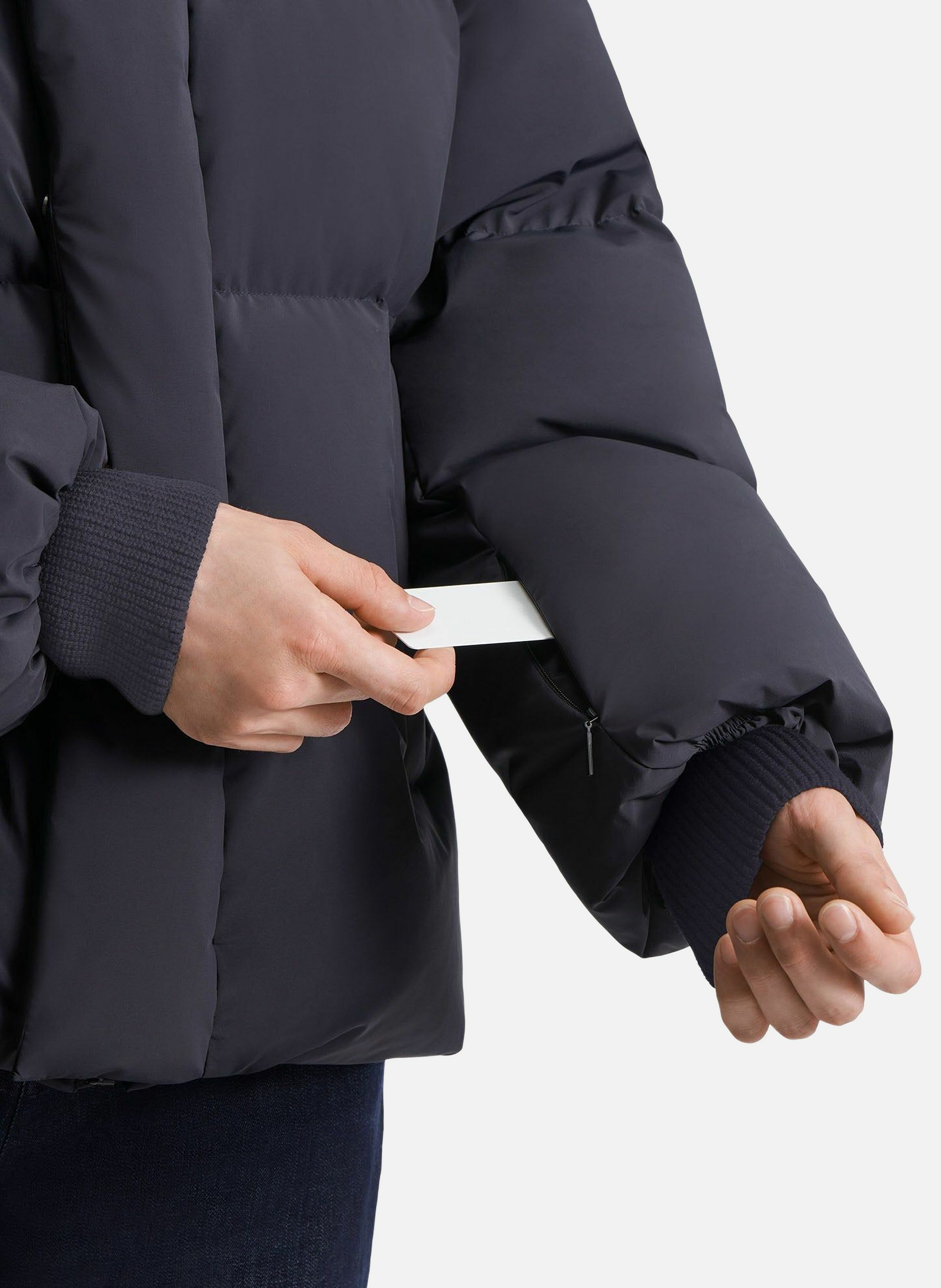 Blouson atila col montant coupe oversize Bleu