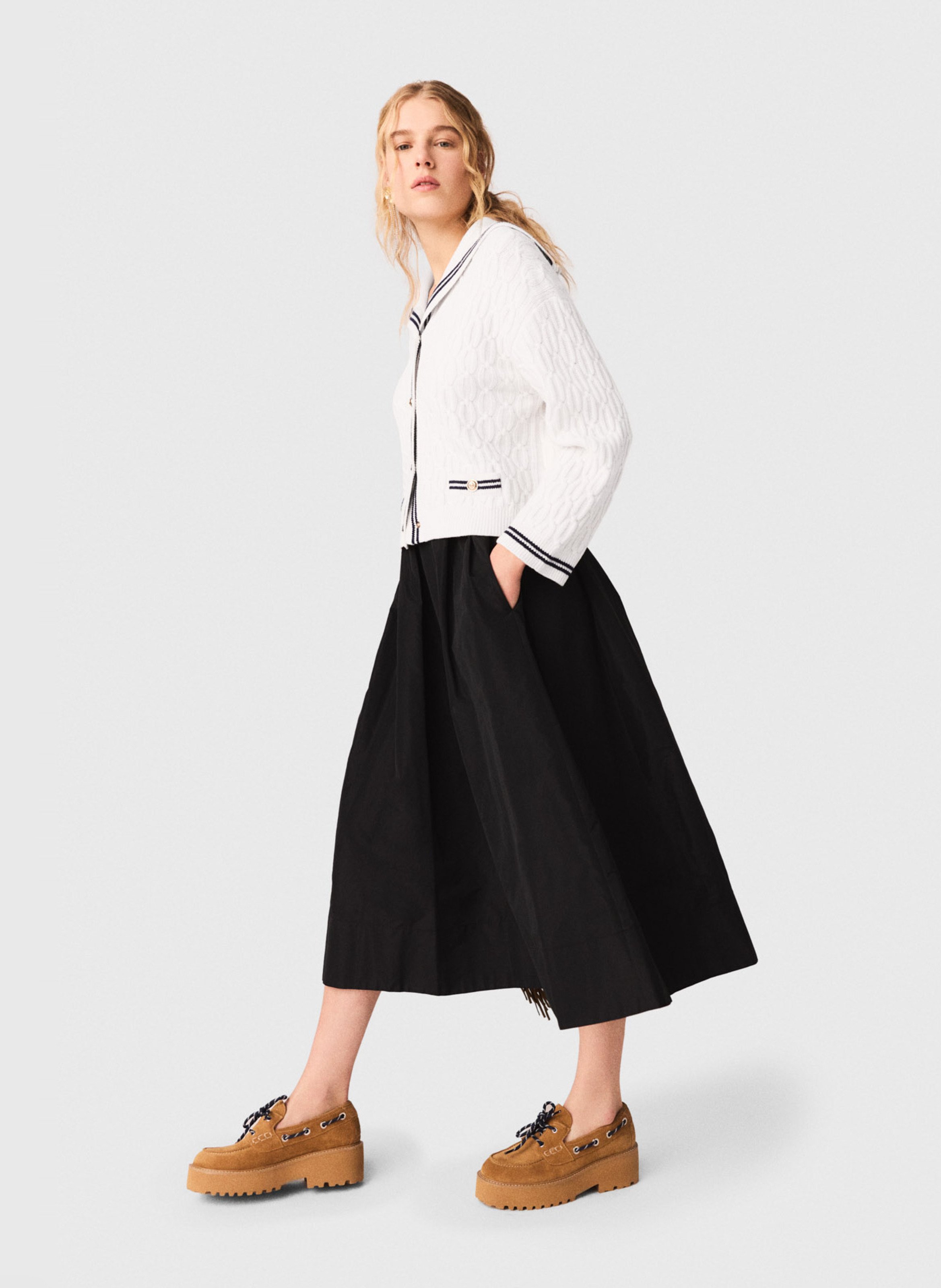 Jupe longue évasée | Noir MAJE Femme