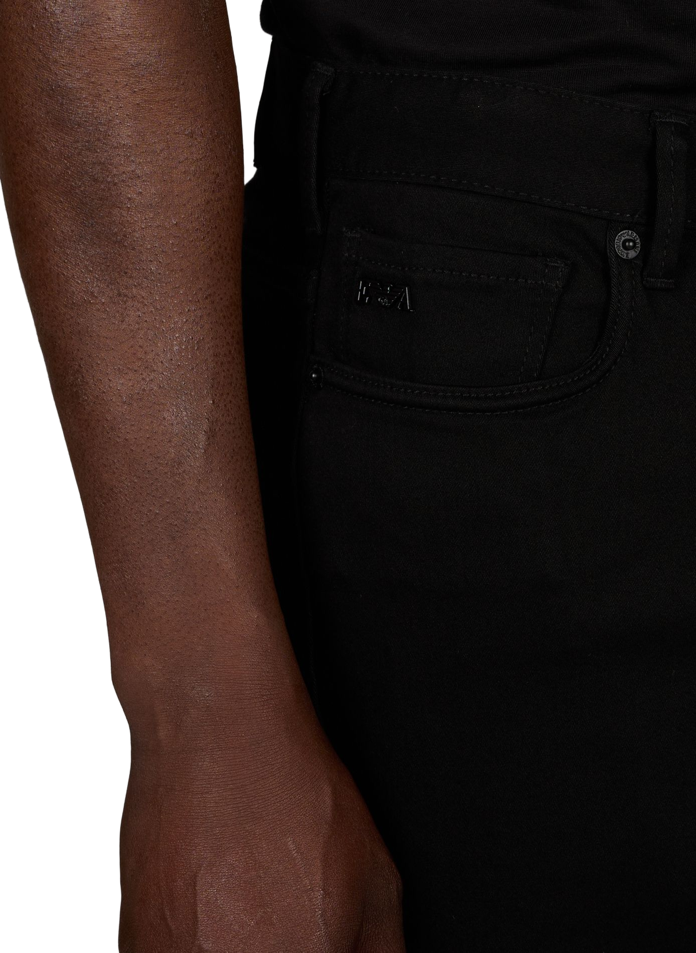 Mid-rise slim fit jeans in solid color EMPORIO ARMANI Black