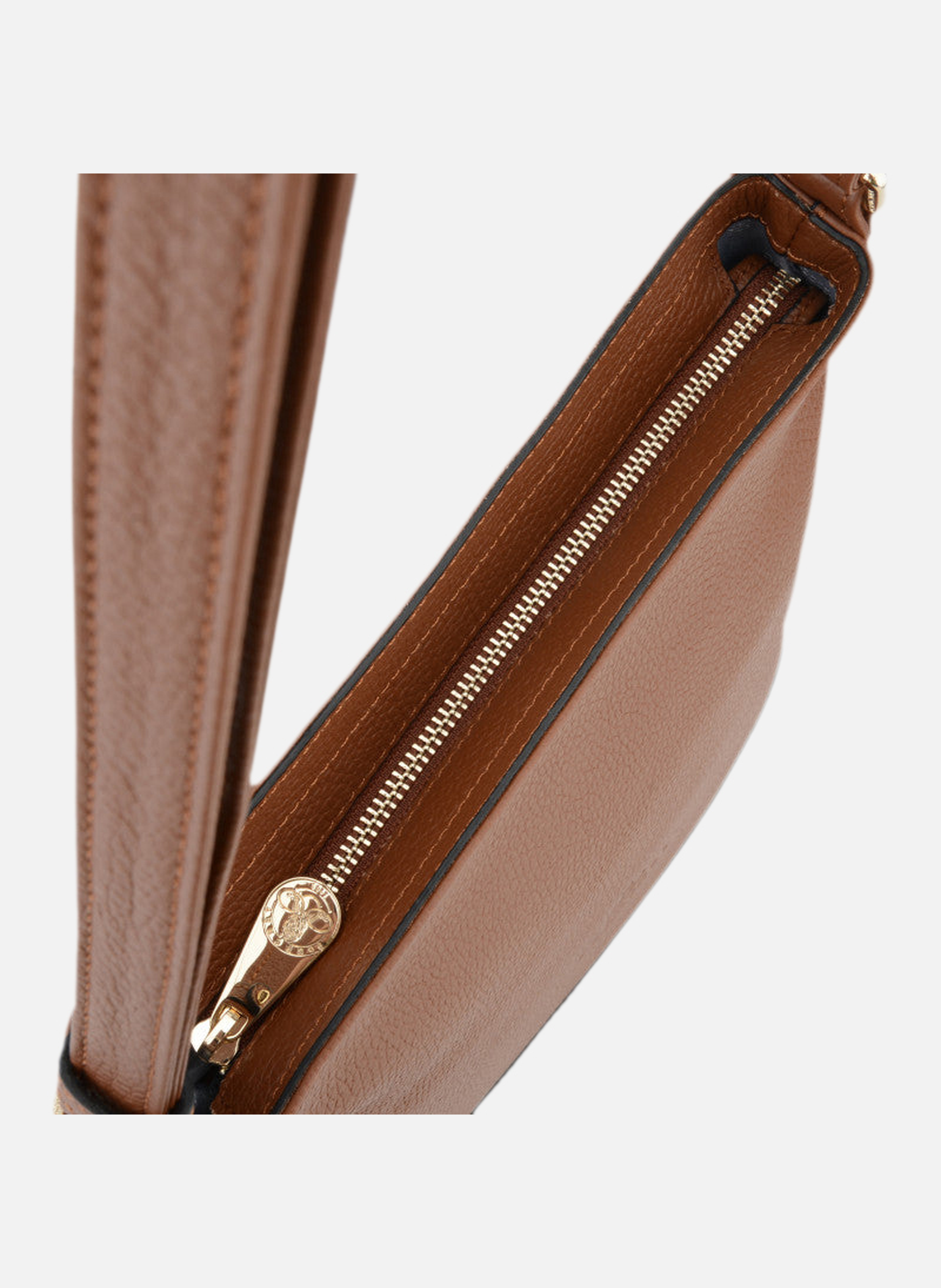 110 magnet | sac porté croisé en cuir de veau grainé POURCHET Doré