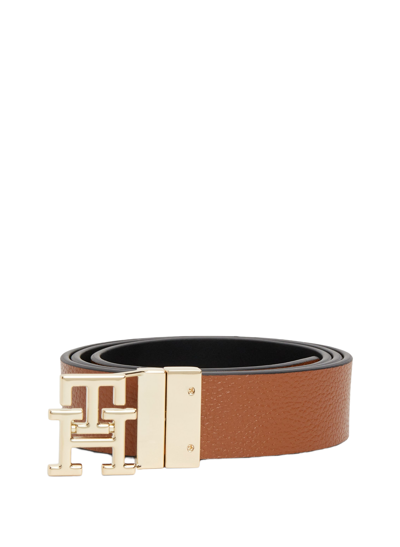 Ceinture reversible à boucle dorée en cuir TOMMY HILFIGER Noir