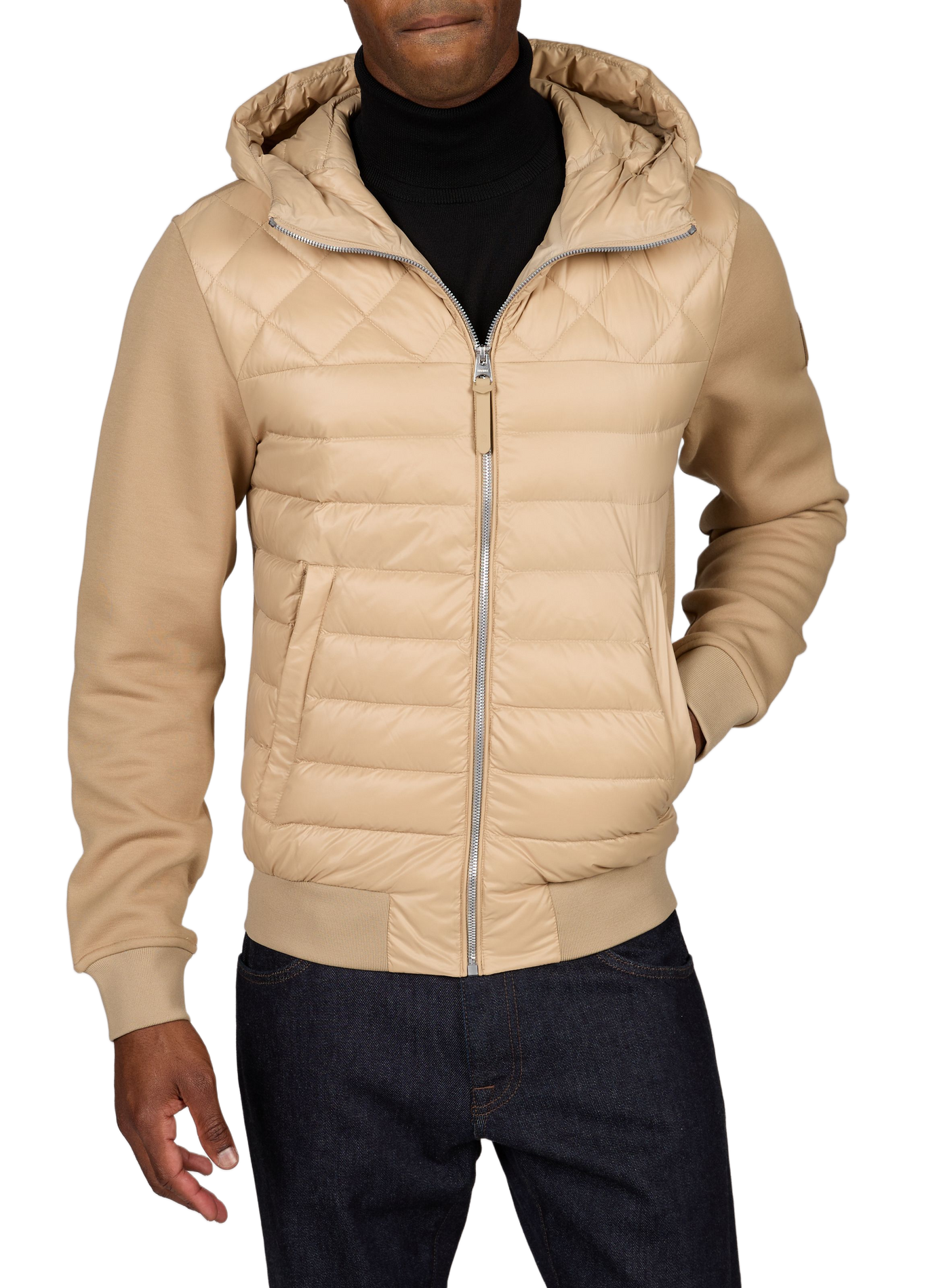 Leichte gerade gesteppte Kapuzenjacke MACKAGE Beige
