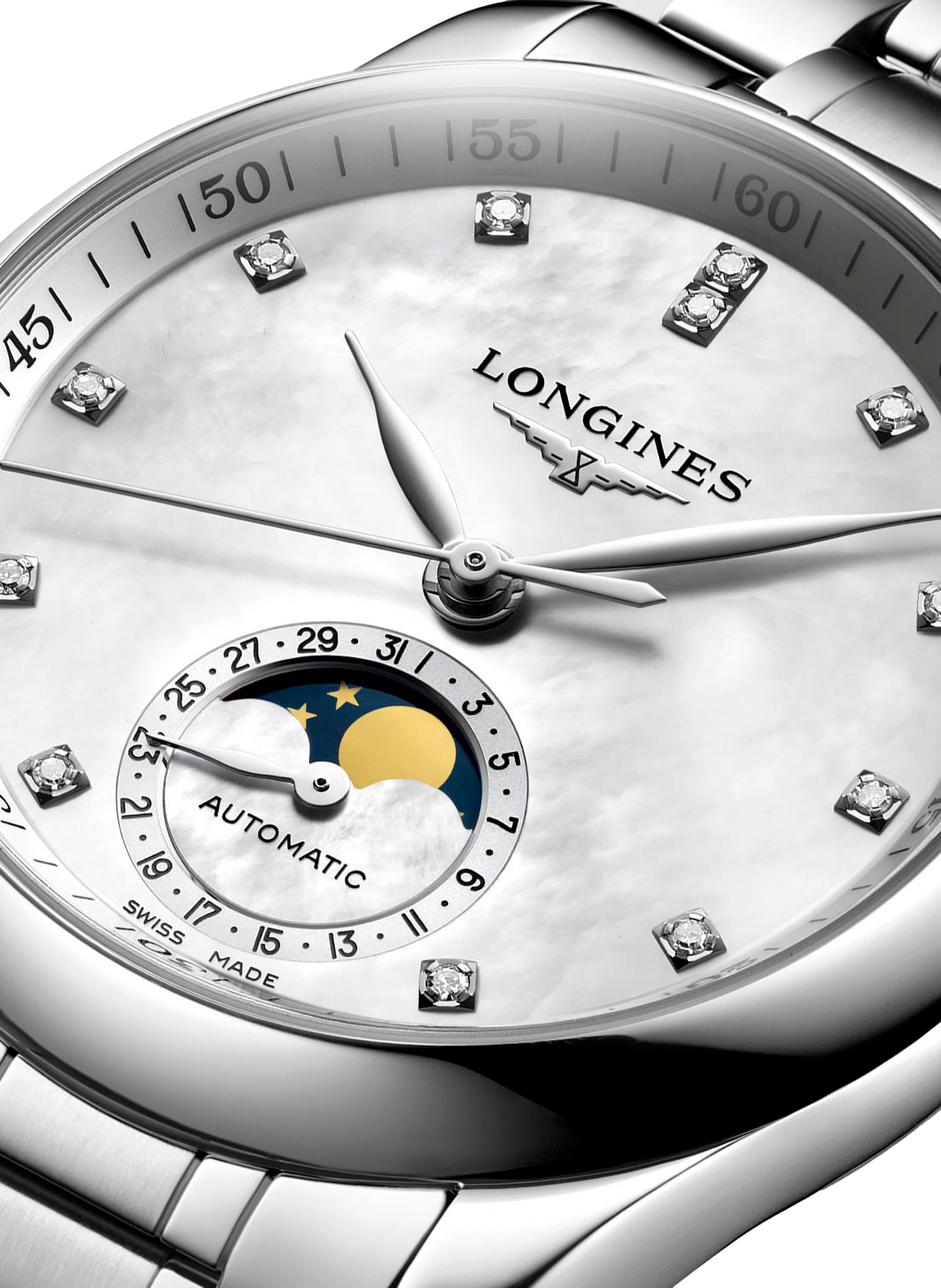 Montre automatique The Longines Master Collection en acier inoxydable LONGINES Blanc