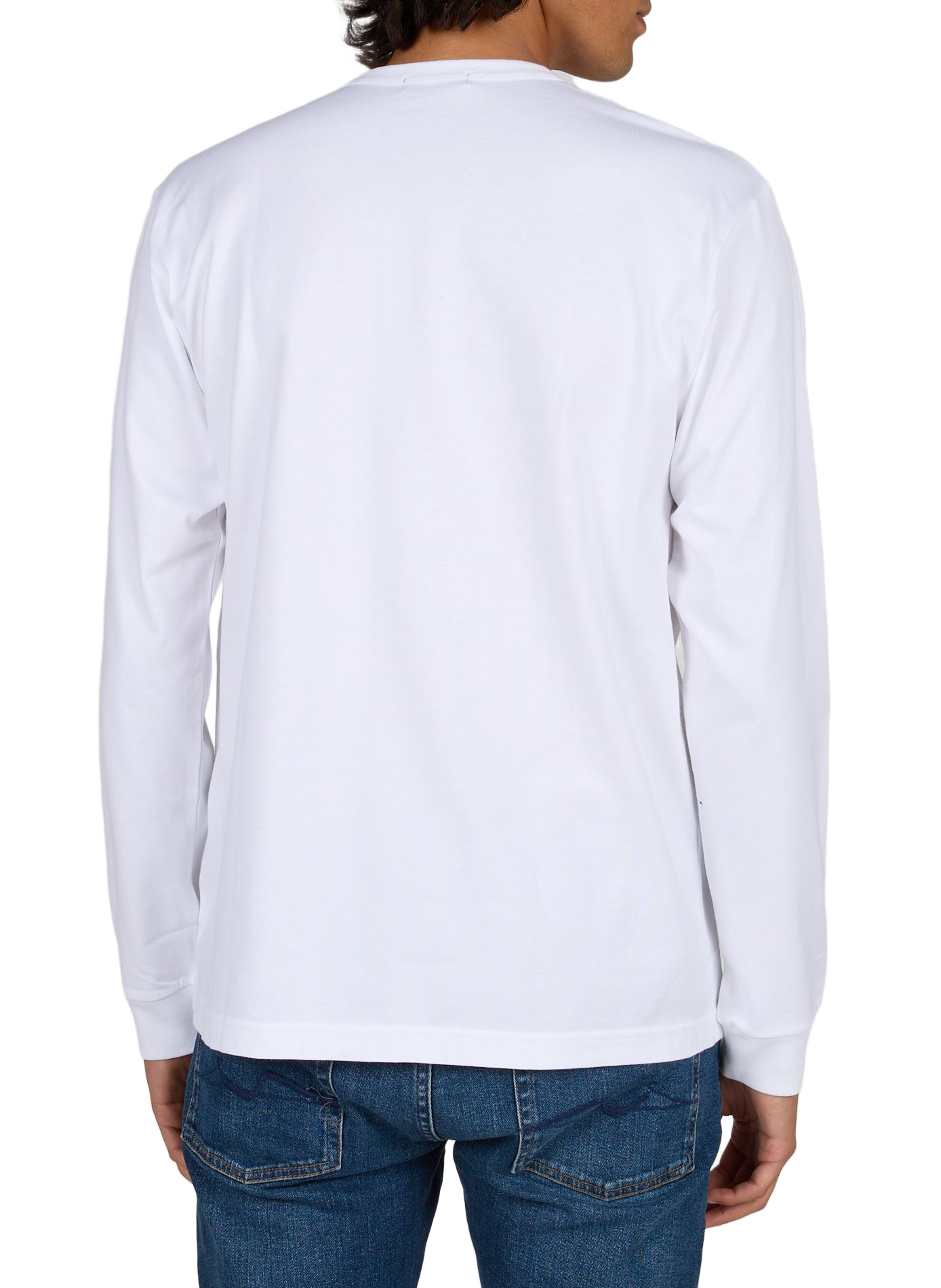 T-shirt manches longues à logo en coton COMME DES GARCONS HOMME Blanc