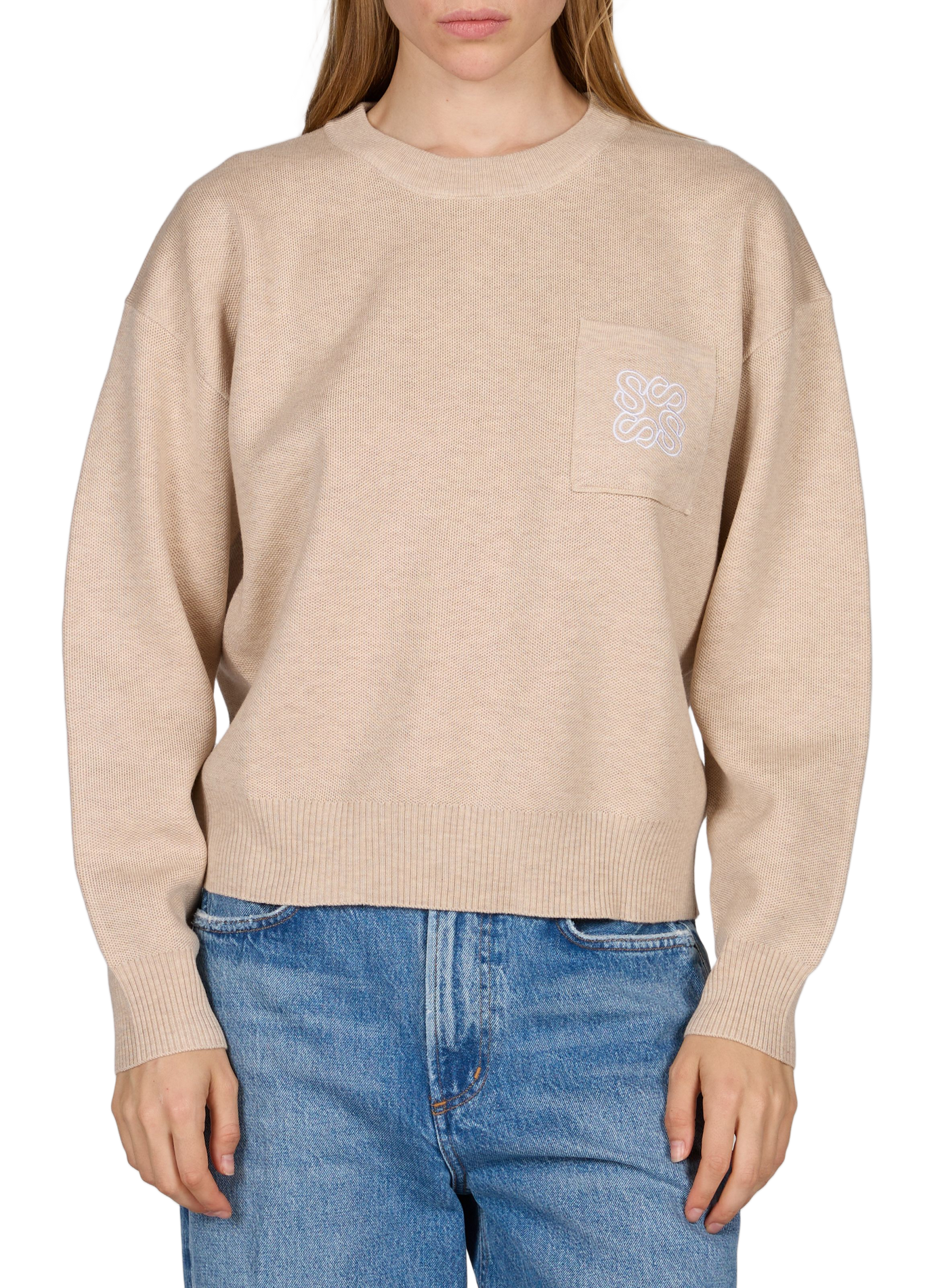 Pull droit col victorien  SUNCOO Beige