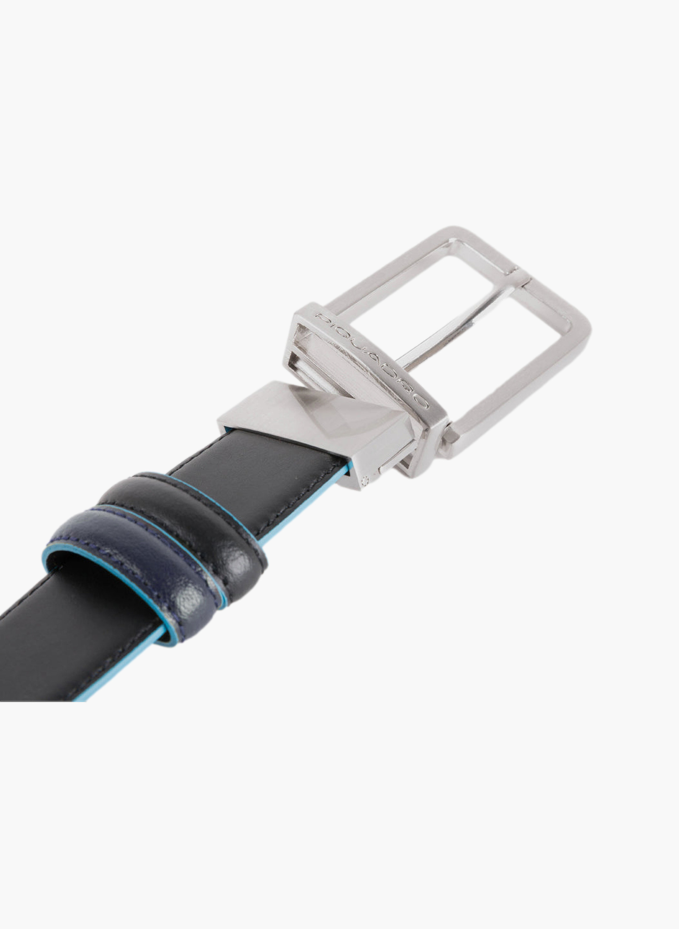 Men's reversible leather belt with raw-edge finish PIQUADRO Black