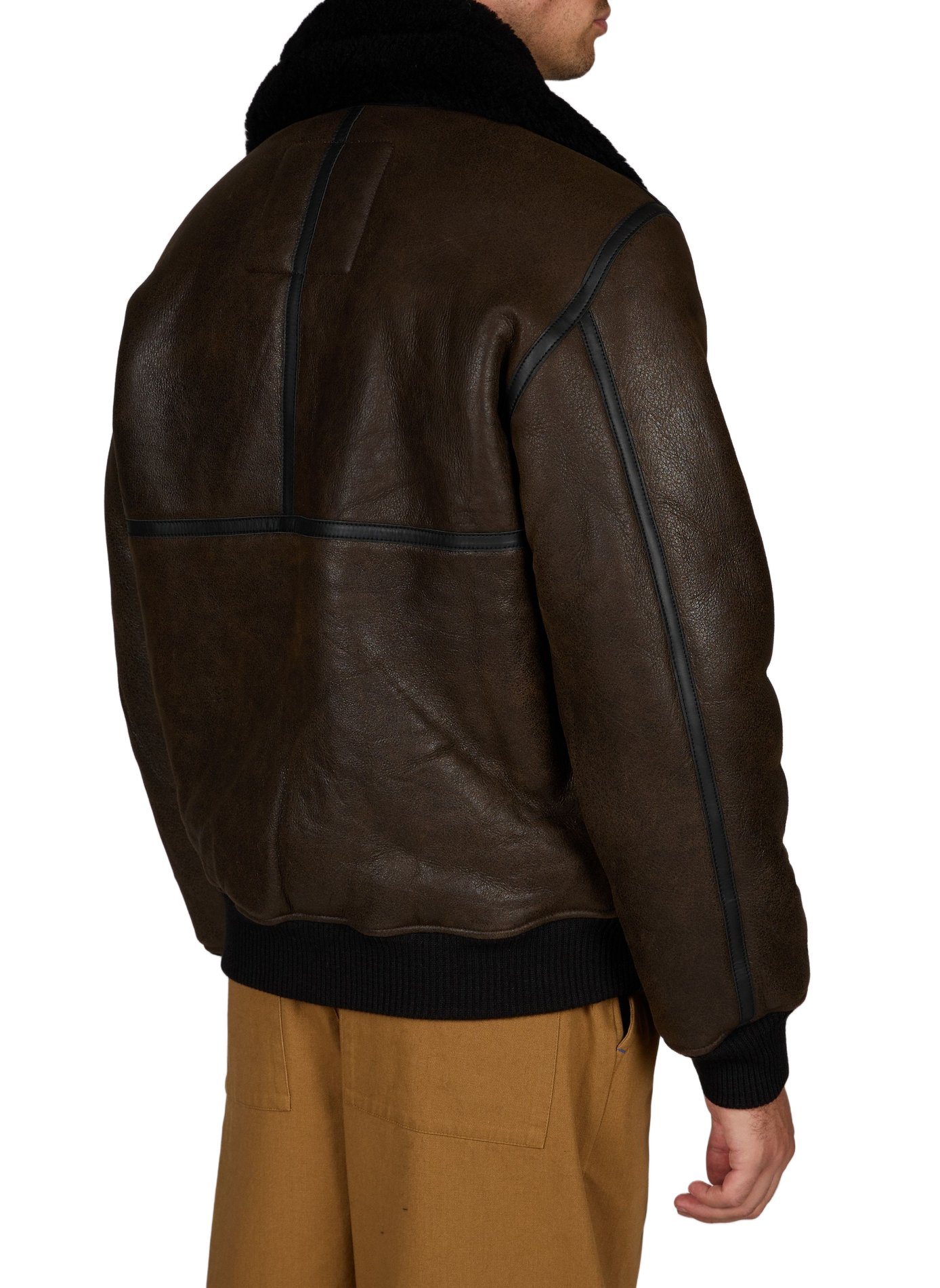 Gerader Blouson mit klassischem Kragen aus Schaffell SCHOTT Braun