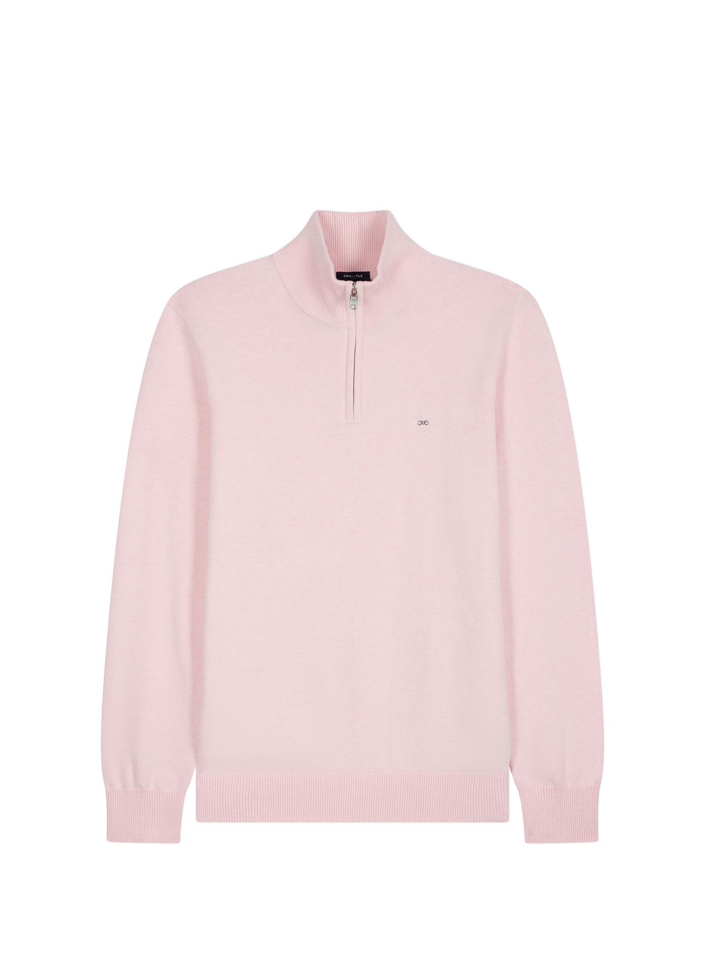 Zip-Up High-Neck Sweater in Wool Blend  Rose