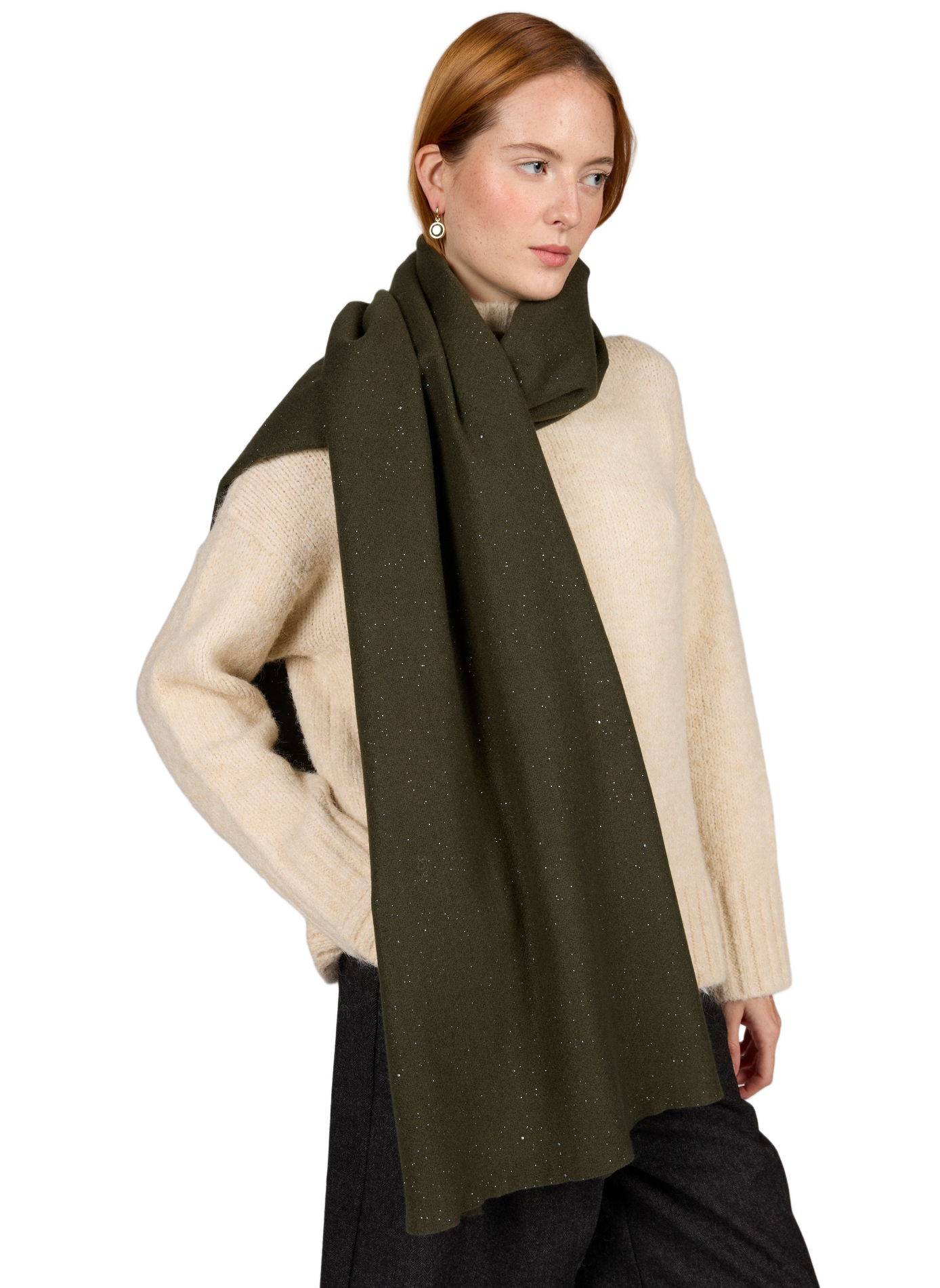 Glanzschal AU PRINTEMPS PARIS Khaki