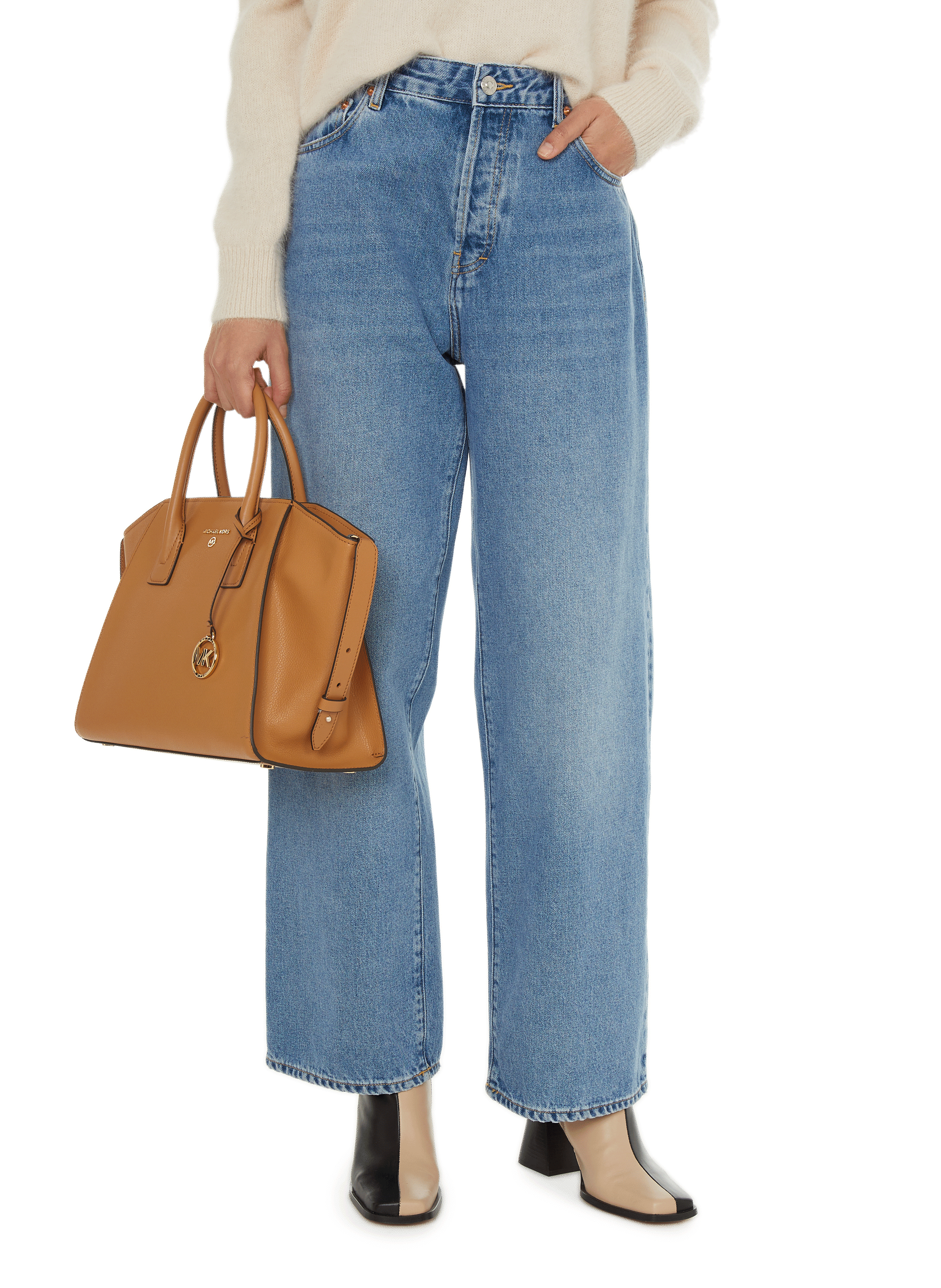 BELLEROSE Jean taille haute en coton  Bleu