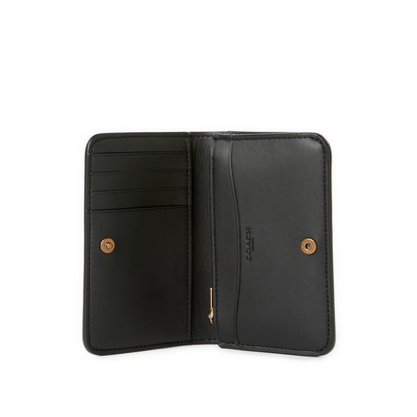 Coach Medium Flap Wallet In Black
