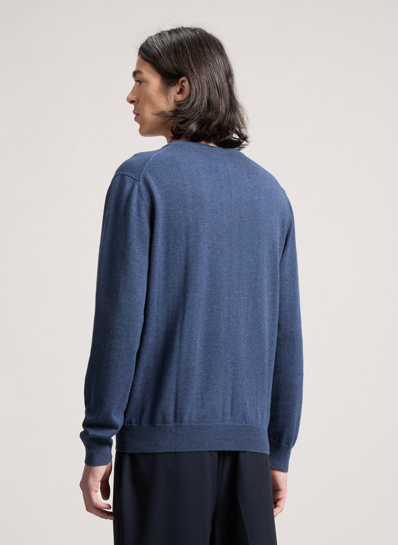 Pull col V en coton GANT Bleu