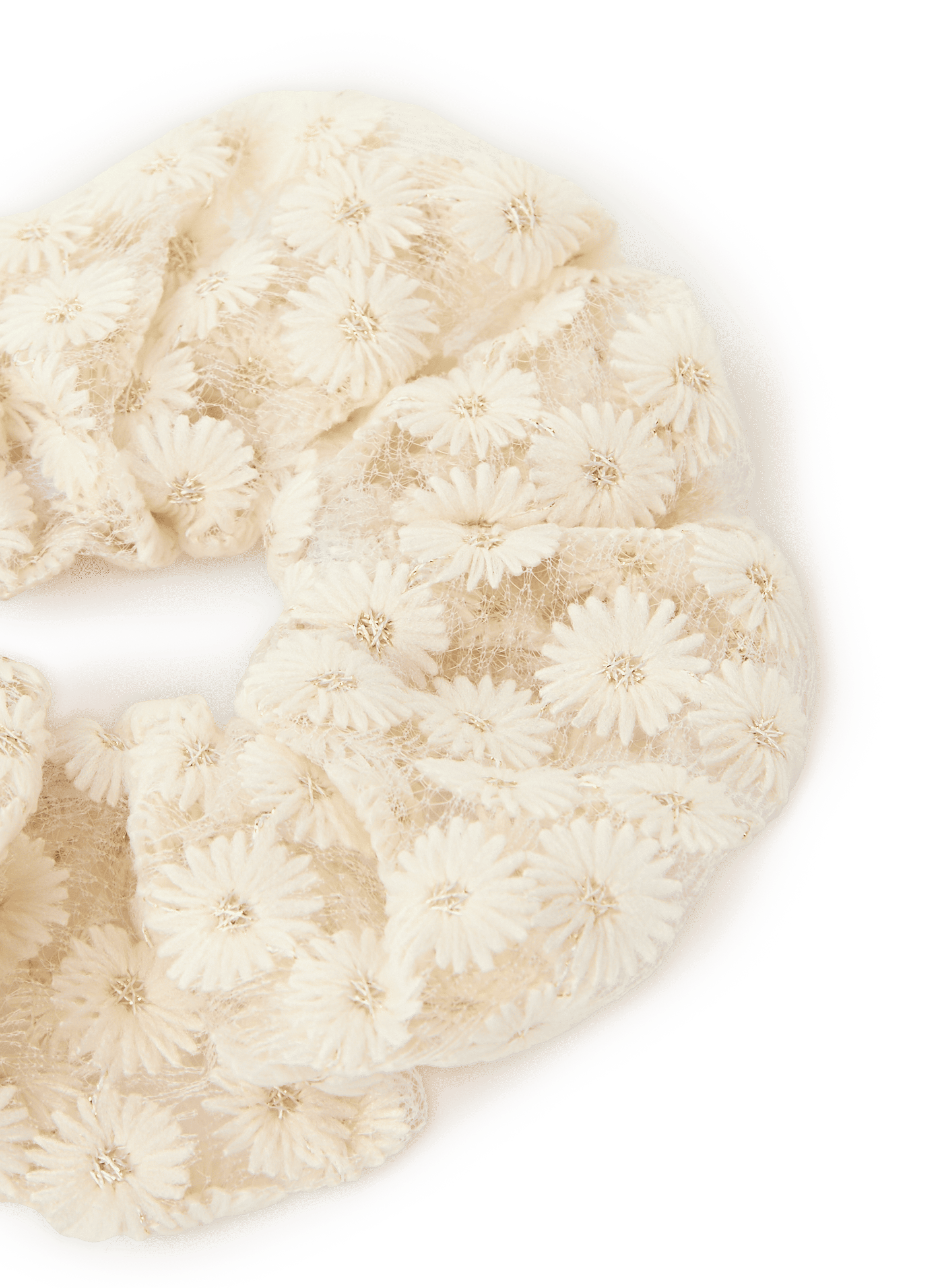 Chouchou à fleurs brodés AU PRINTEMPS PARIS Beige