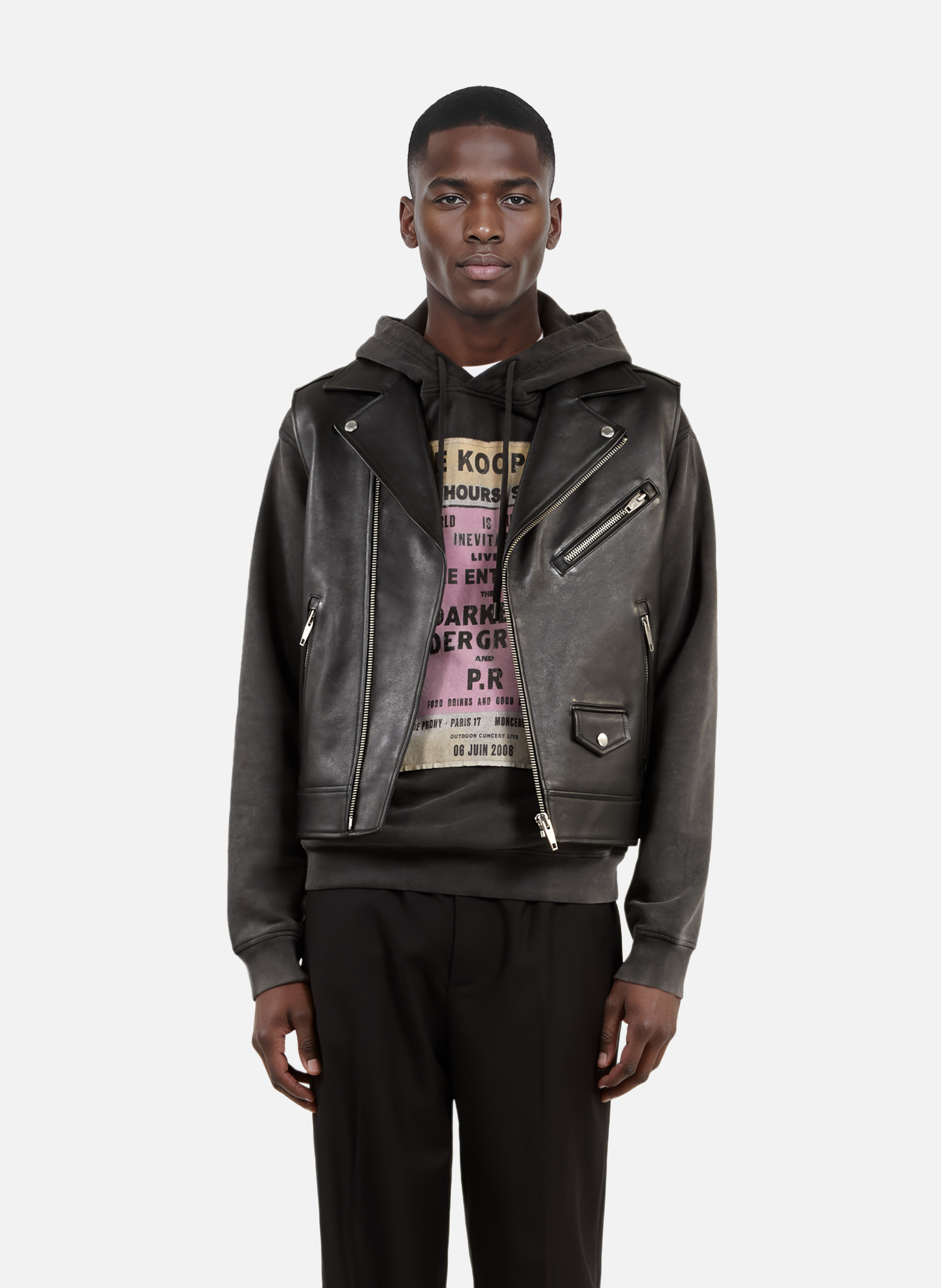 Blouson sans manches en cuir NoirTHE KOOPLES