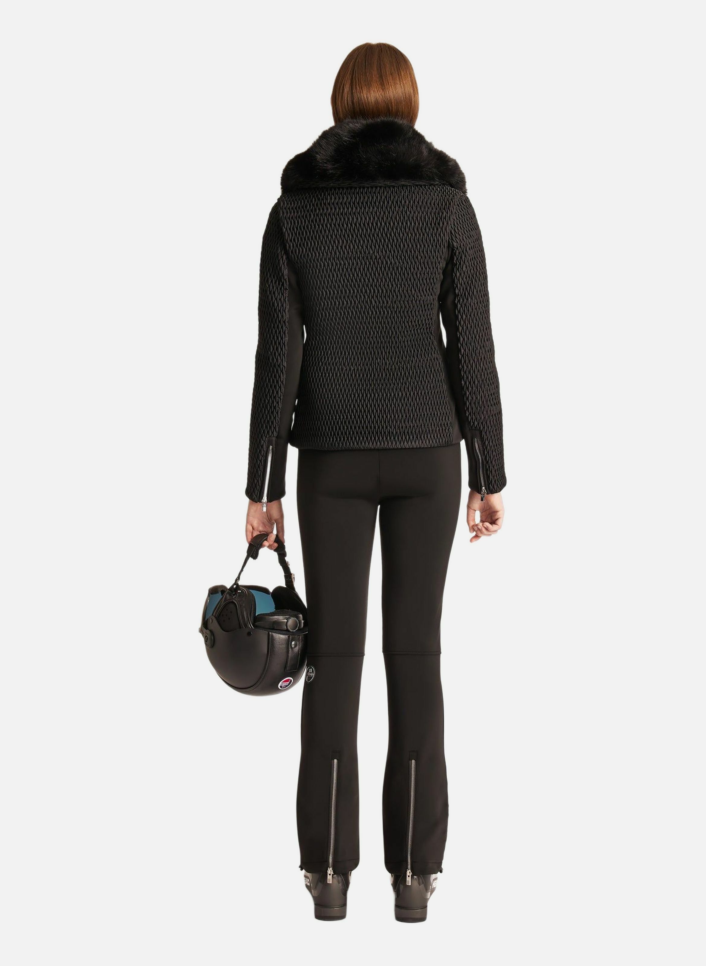 Veste de ski montana col montant coupe ajustée FUSALP Noir