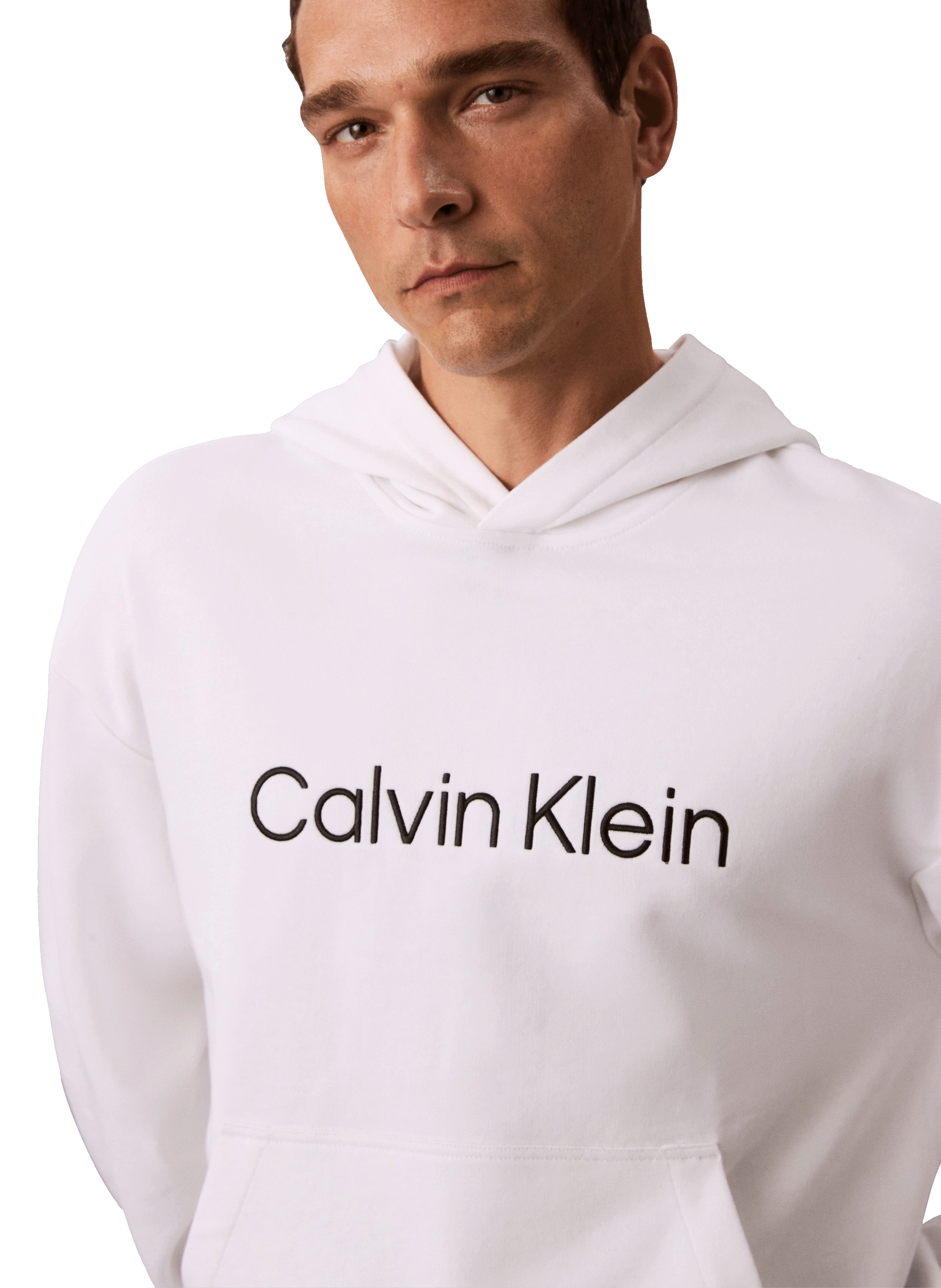 Hoodie en coton CALVIN KLEIN Blanc