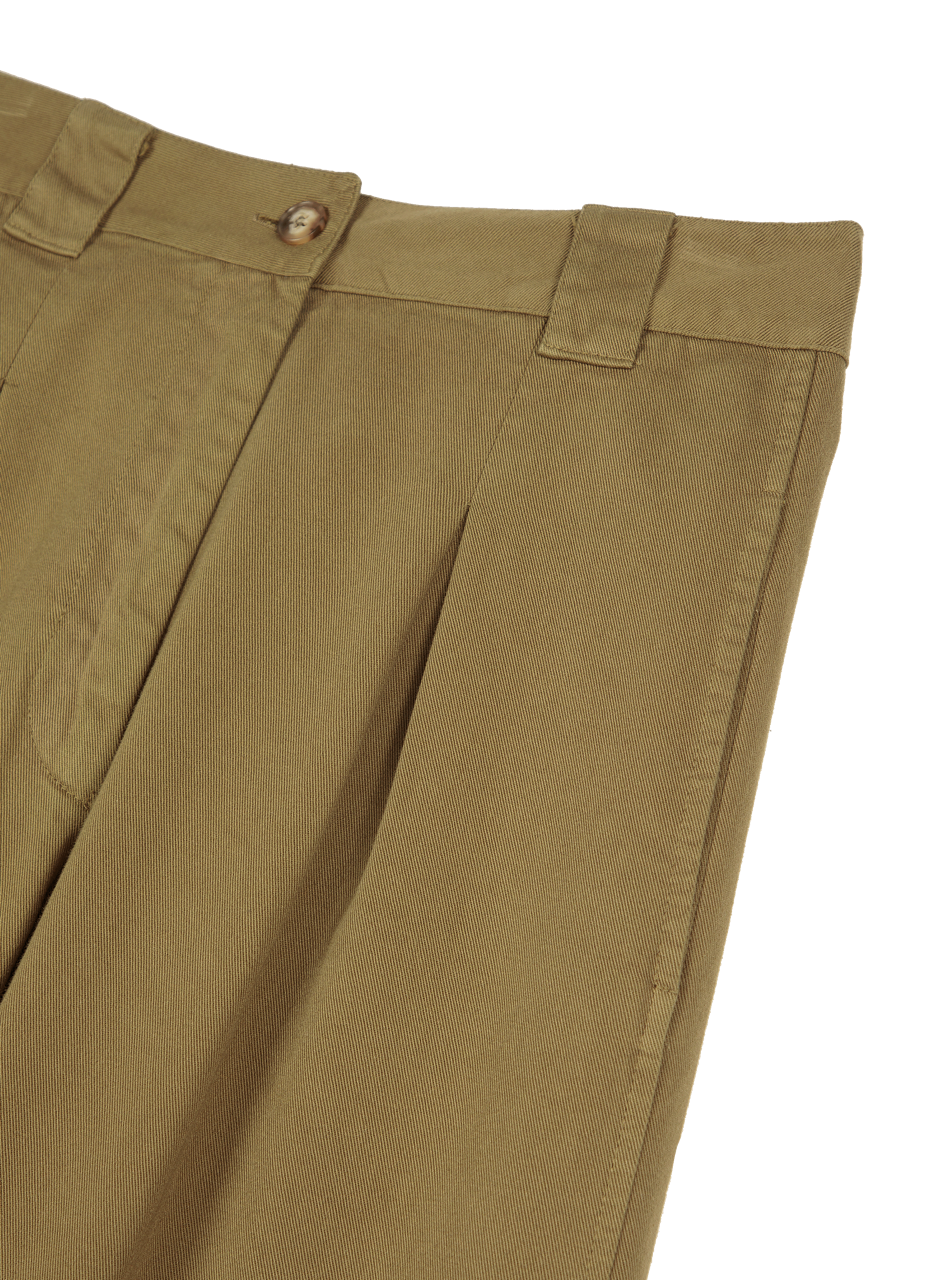 Pantalon large à plis en coton BOBO CHOSES Vert