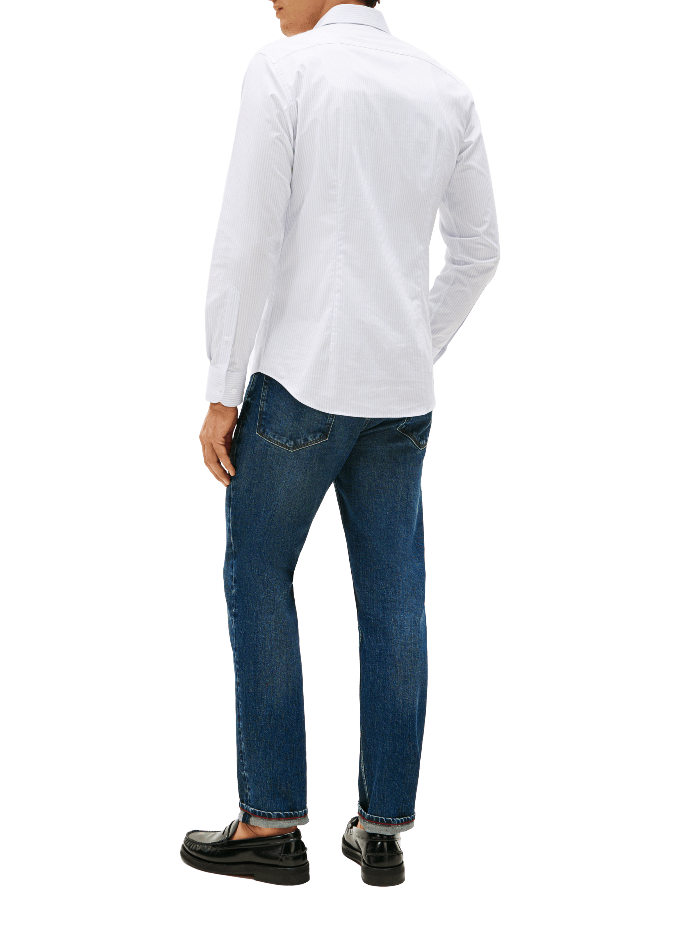 Striped slim fit shirt in blended cotton TOMMY HILFIGER Blue