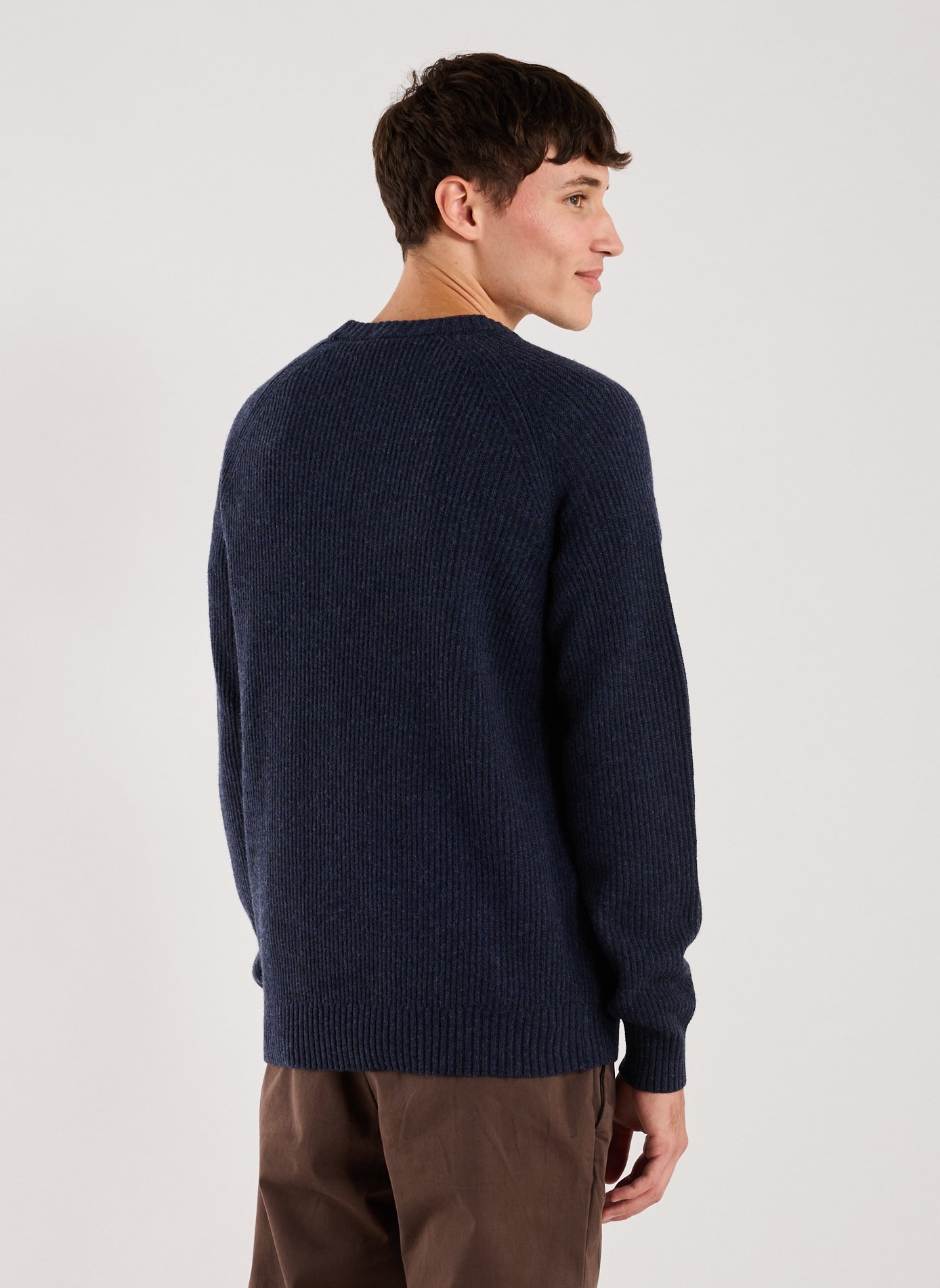 Straight ribbed knit cotton blend sweater TIMBERLAND Blue