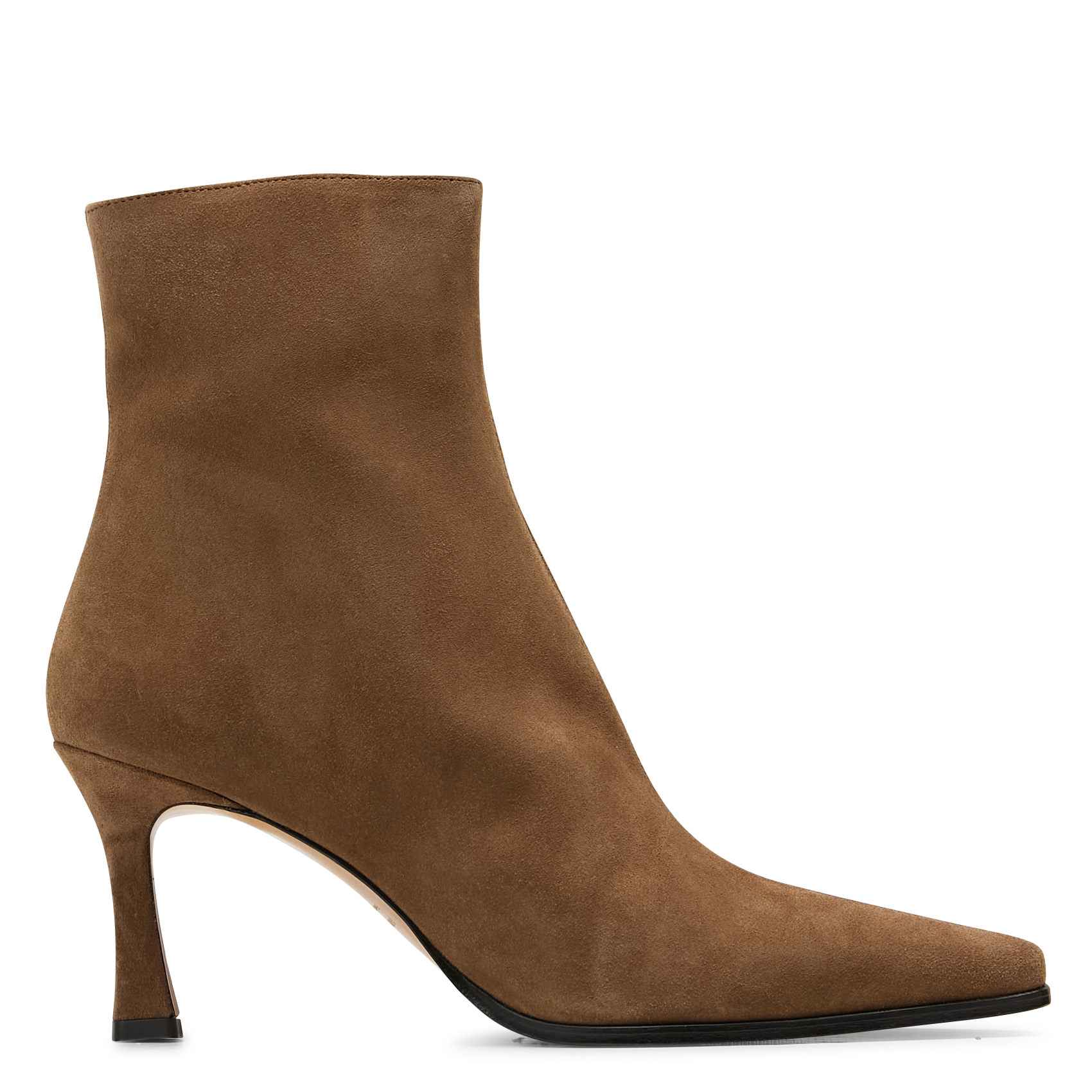 Bottines à talons en cuir velours n°713 RIVECOUR Marron