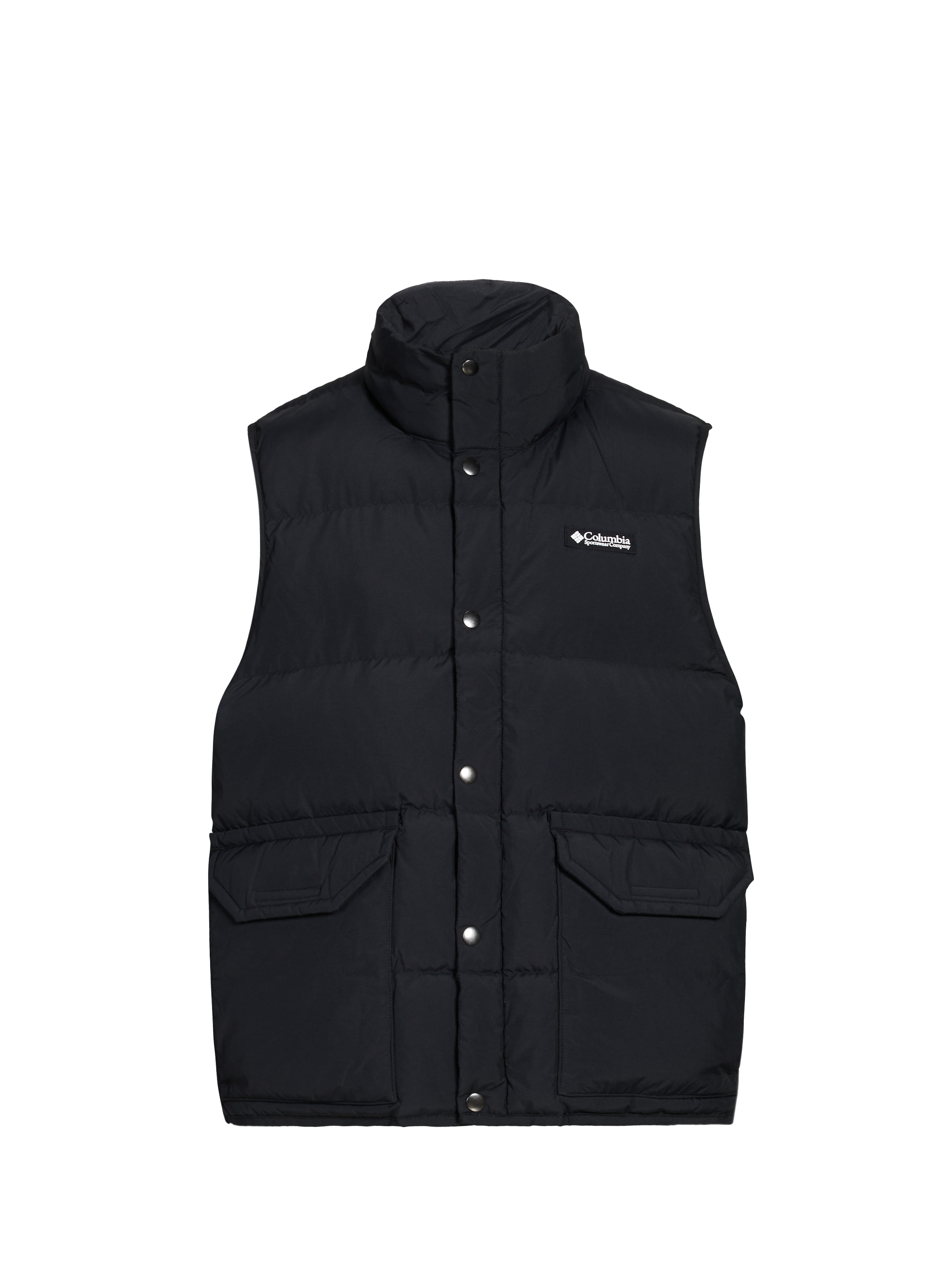 COLUMBIA Sleeveless puffer jacket with high collar Black