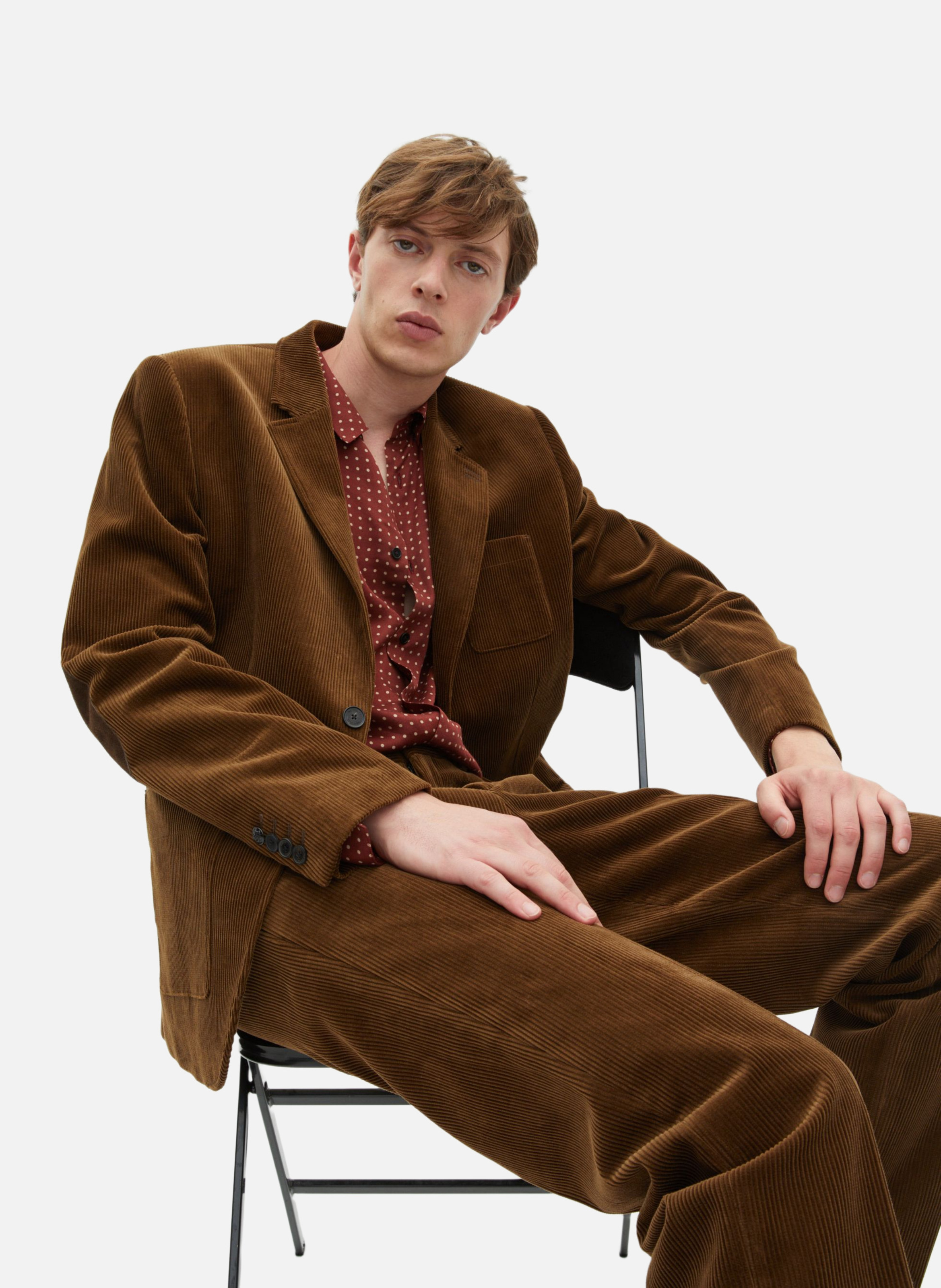 Veste de costume en velours côtelé THE KOOPLES Marron