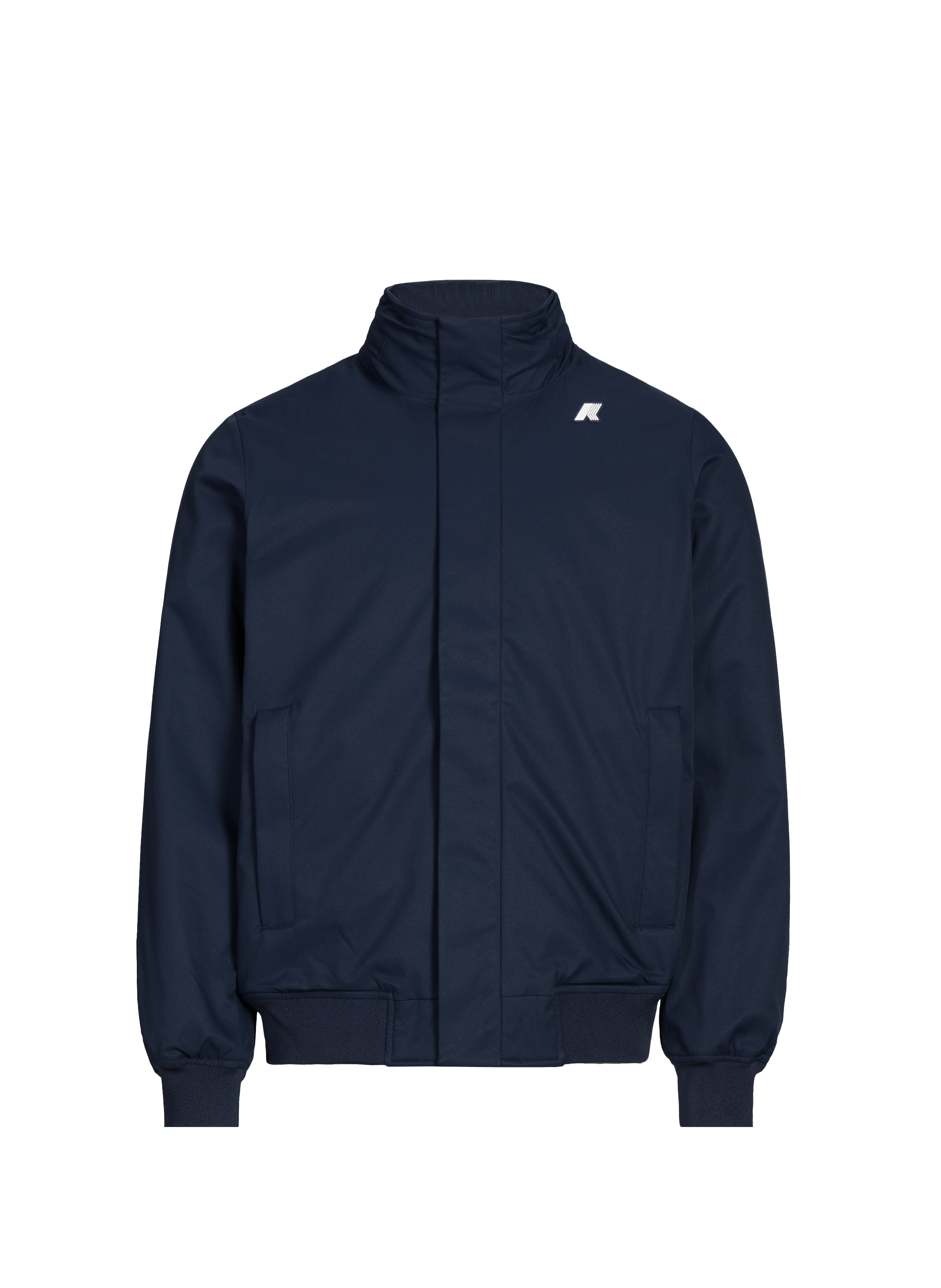 Solid color parka with high collar K-WAY Blue