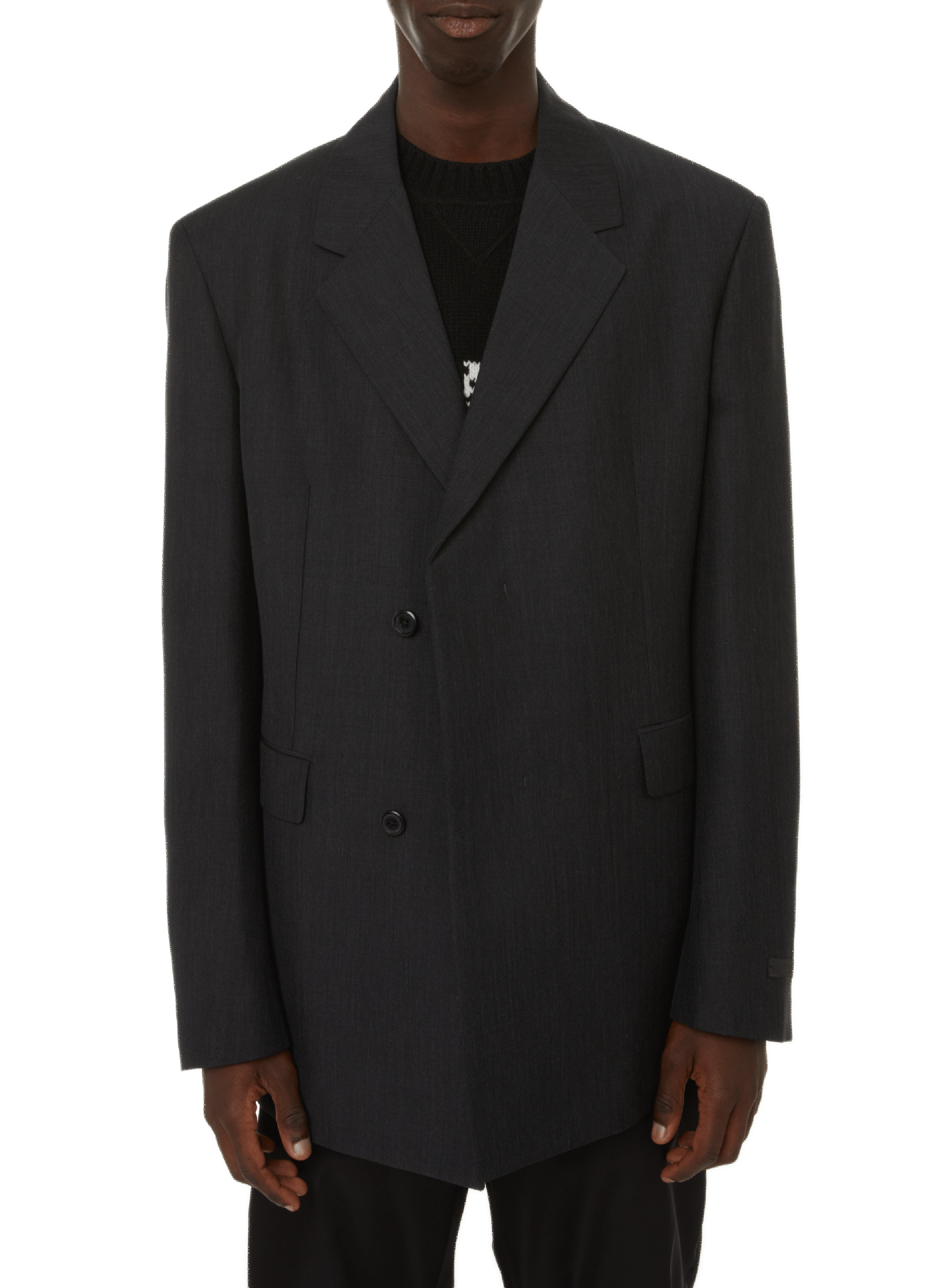 PRADA Veste de costume en laine et mohair Gris