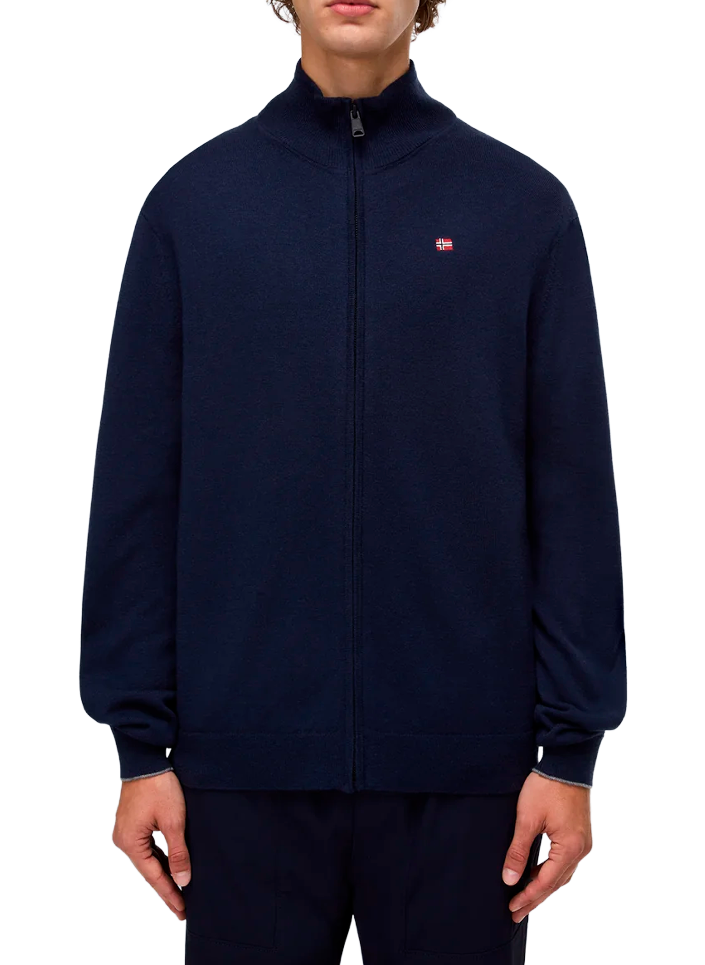 NAPAPIJRI Pull zippé en laine  Bleu