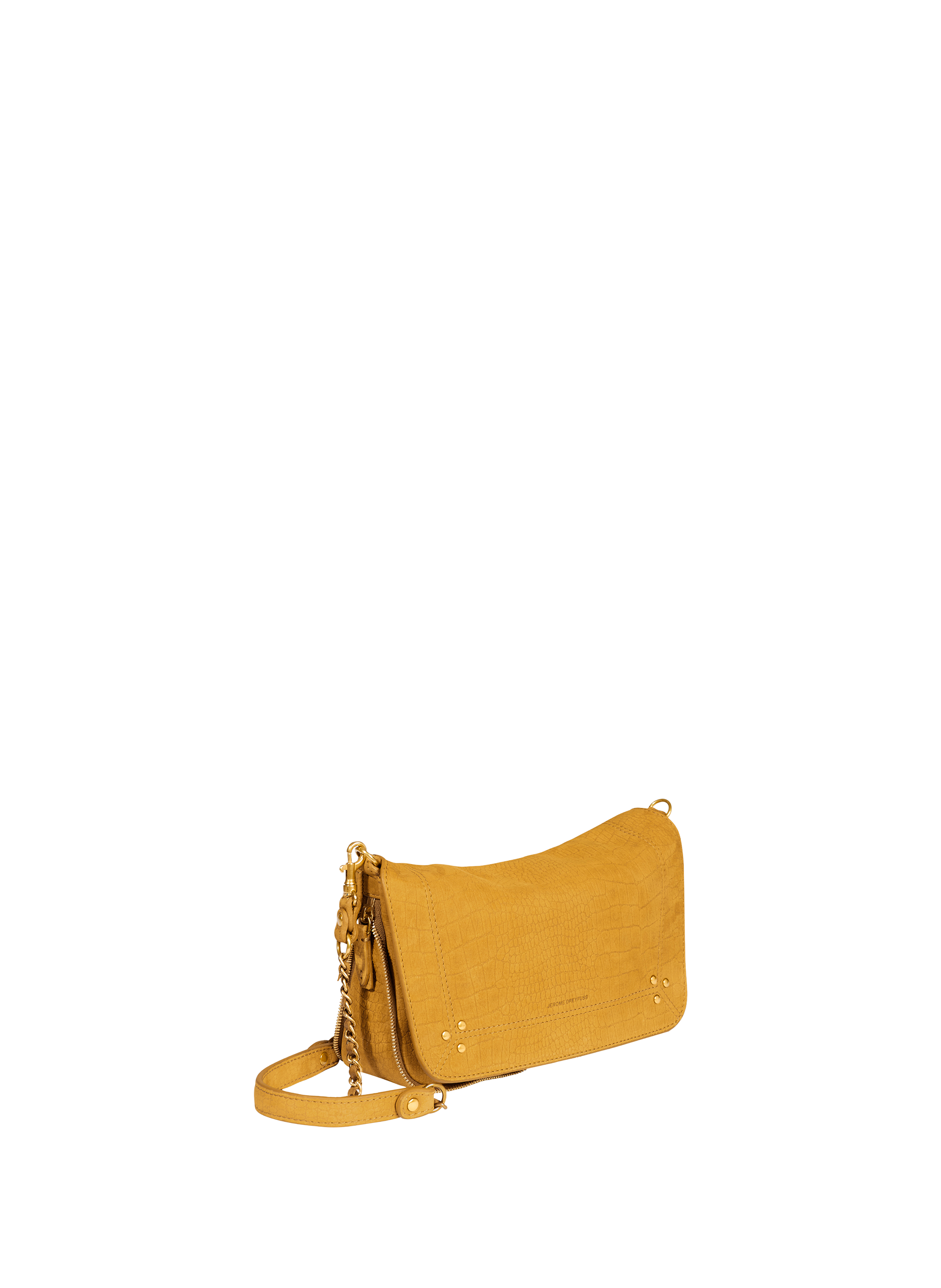 Sac bandoulière Bobi S en cuir de veau et chèvre JÉRÔME DREYFUSS Jaune