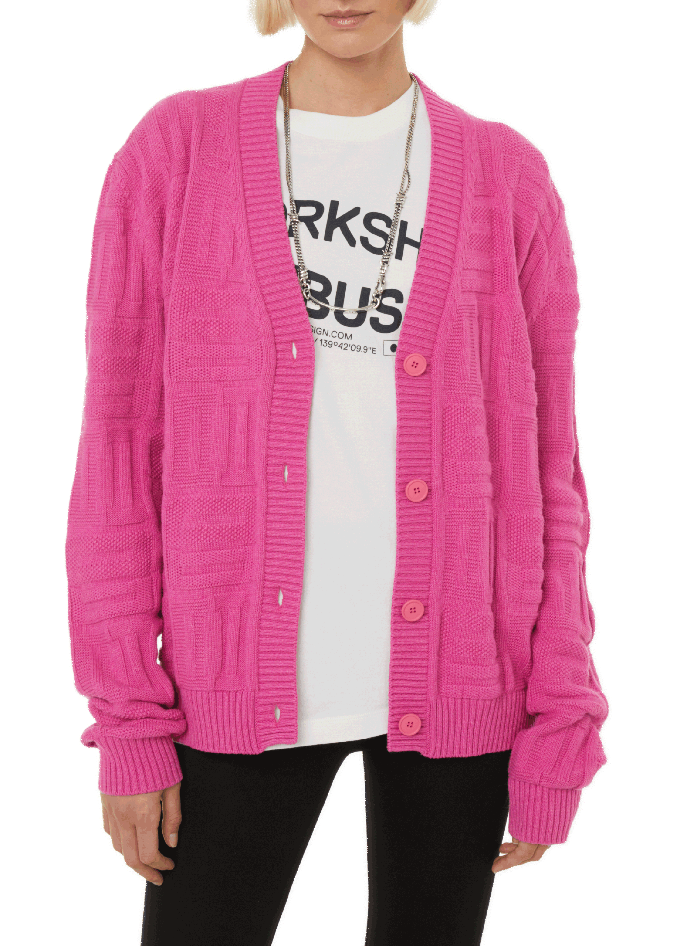 AMBUSH Cardigan à monogramme Rose