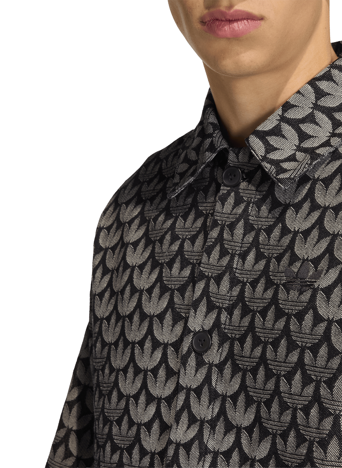 Straight logo printed cotton jacket ADIDAS Black