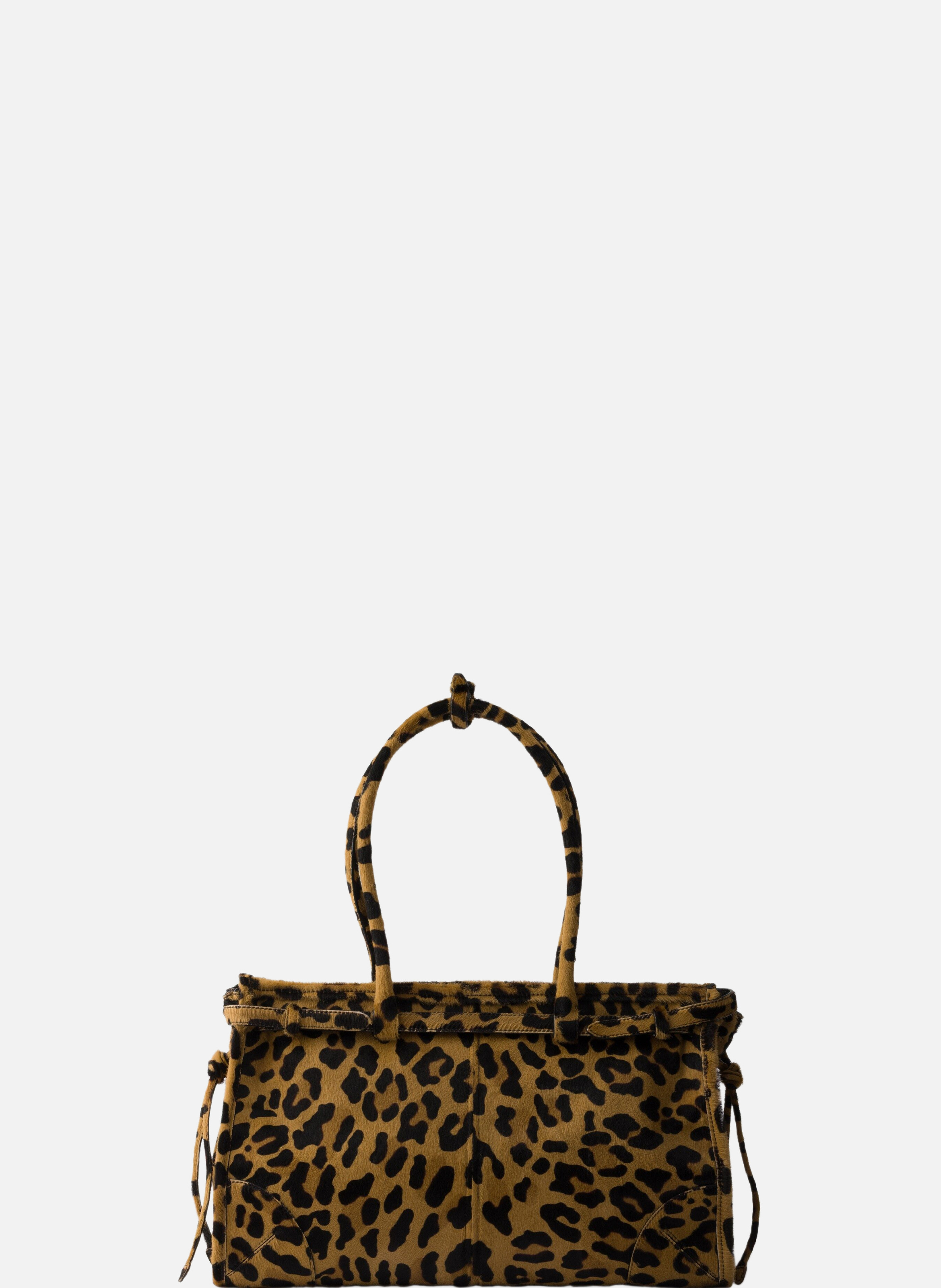 Grand sac à main prada bonnie en cuir imprimé PRADA Beige