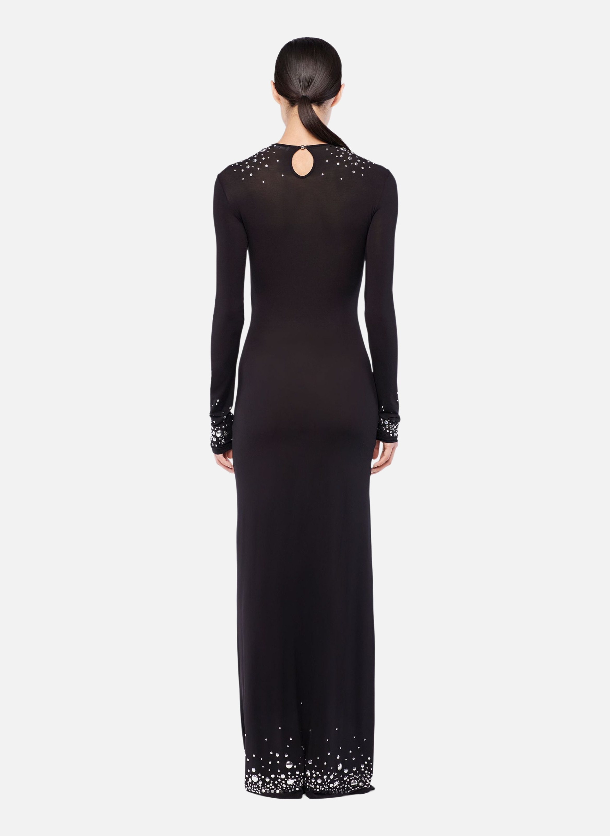 Robe longue en jersey seconde peau RABANNE Noir