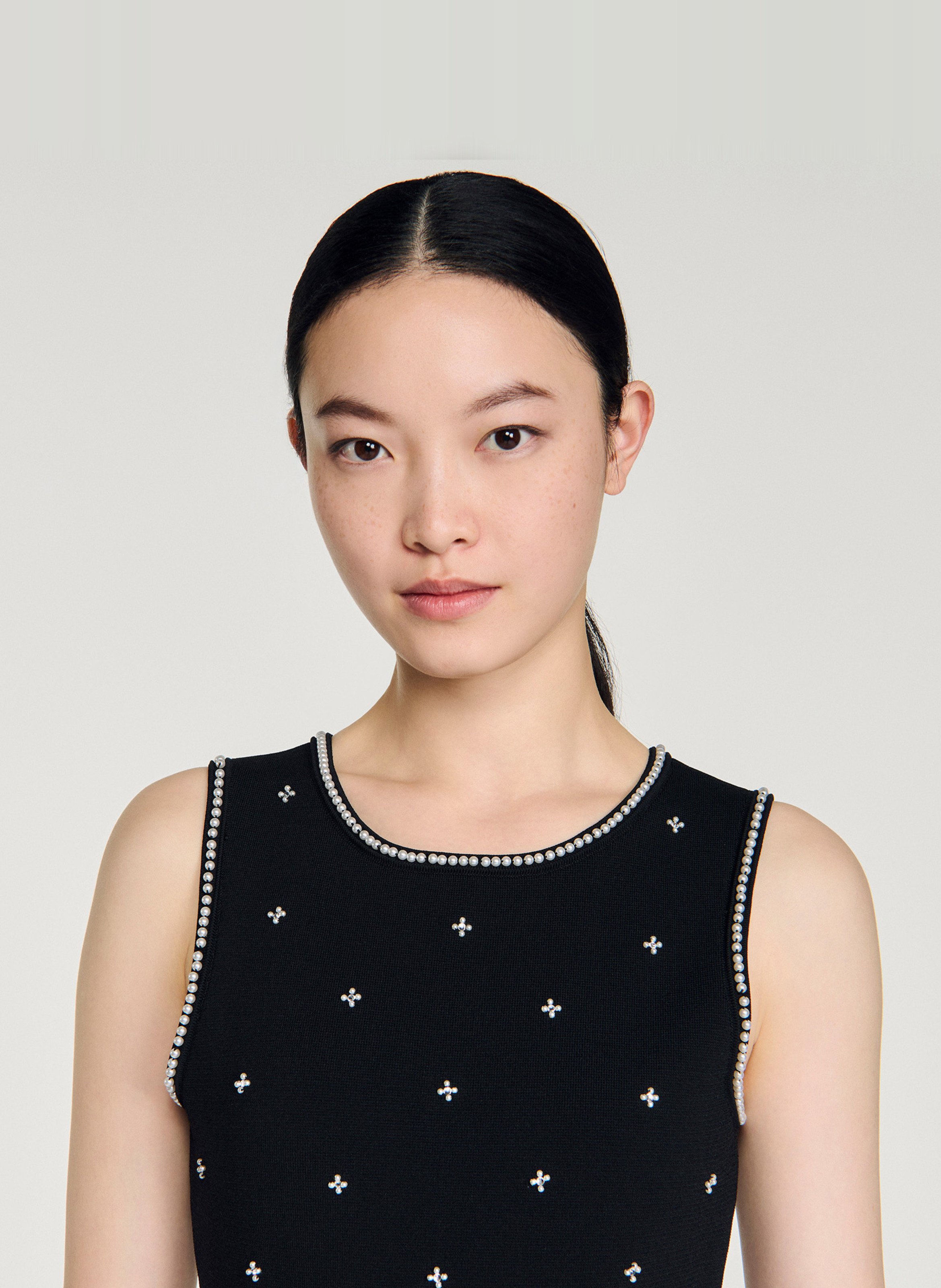 Robe longue col rond SANDRO Noir