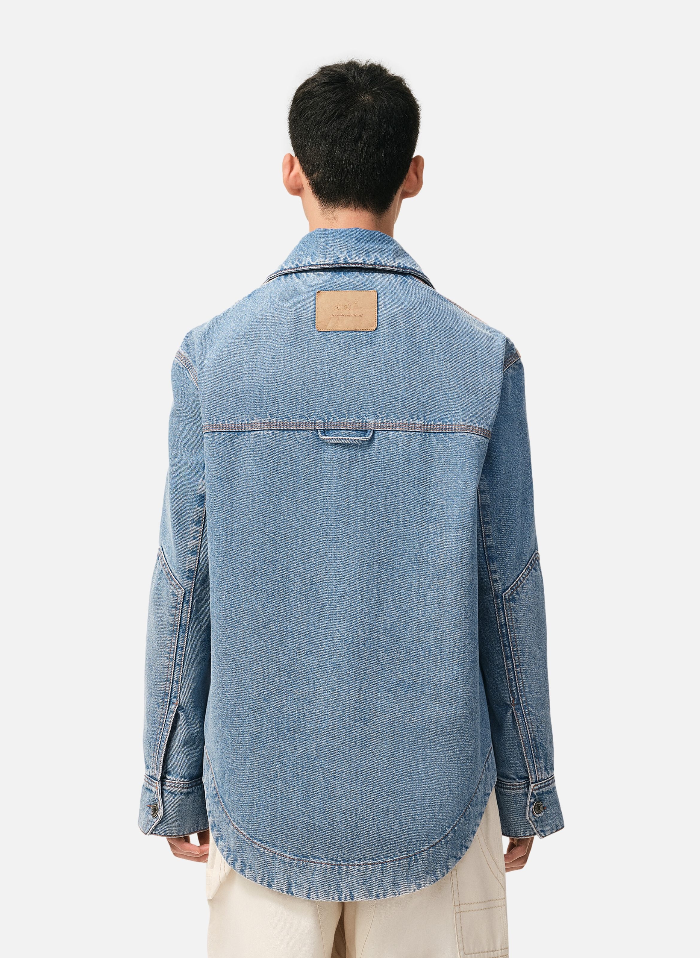 Surchemise worker ami de coeur unisexe en coton AMI PARIS Bleu