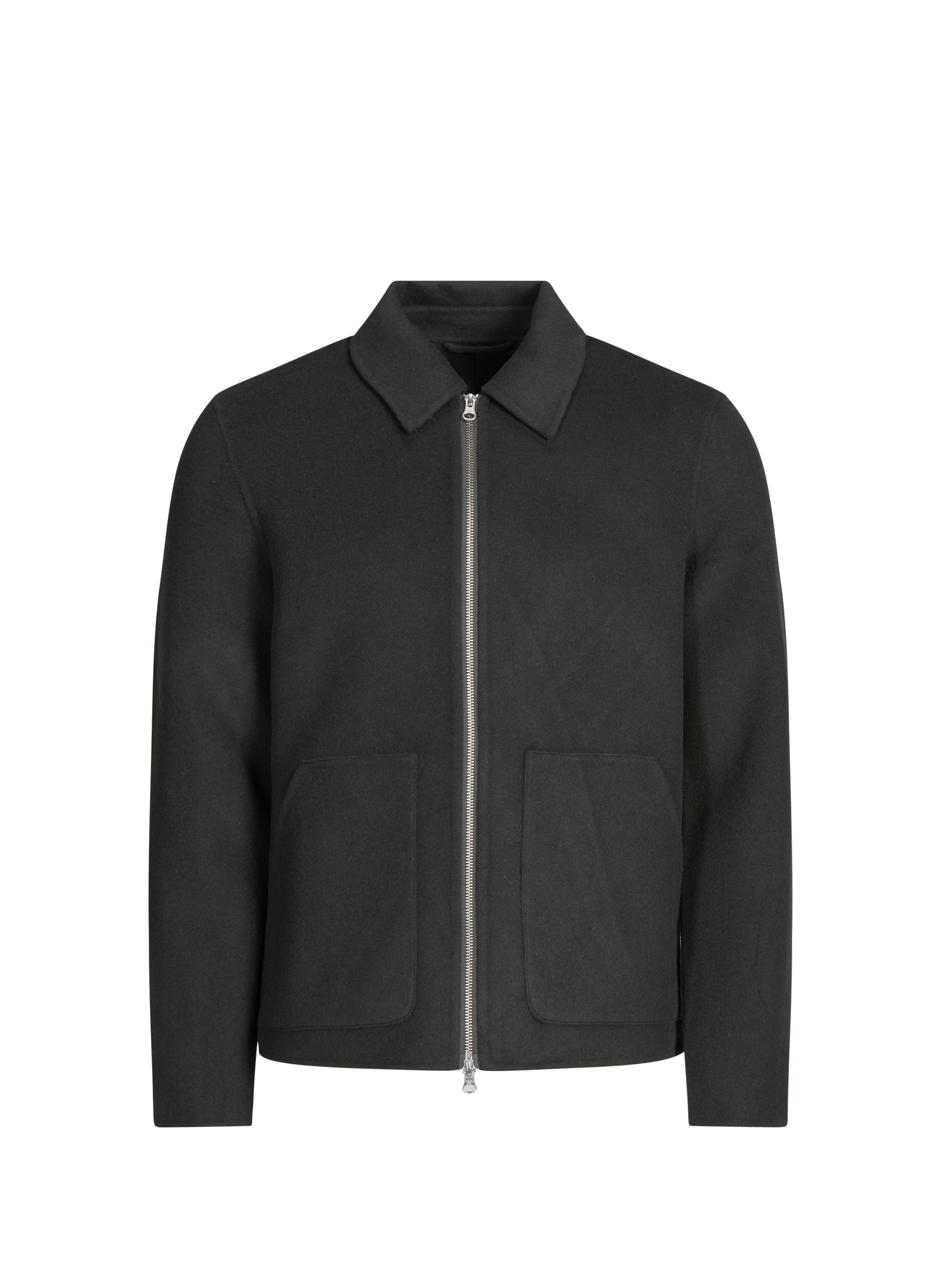 Straight coat with classic collar in blended wool SAMSOE SAMSOE Khaki