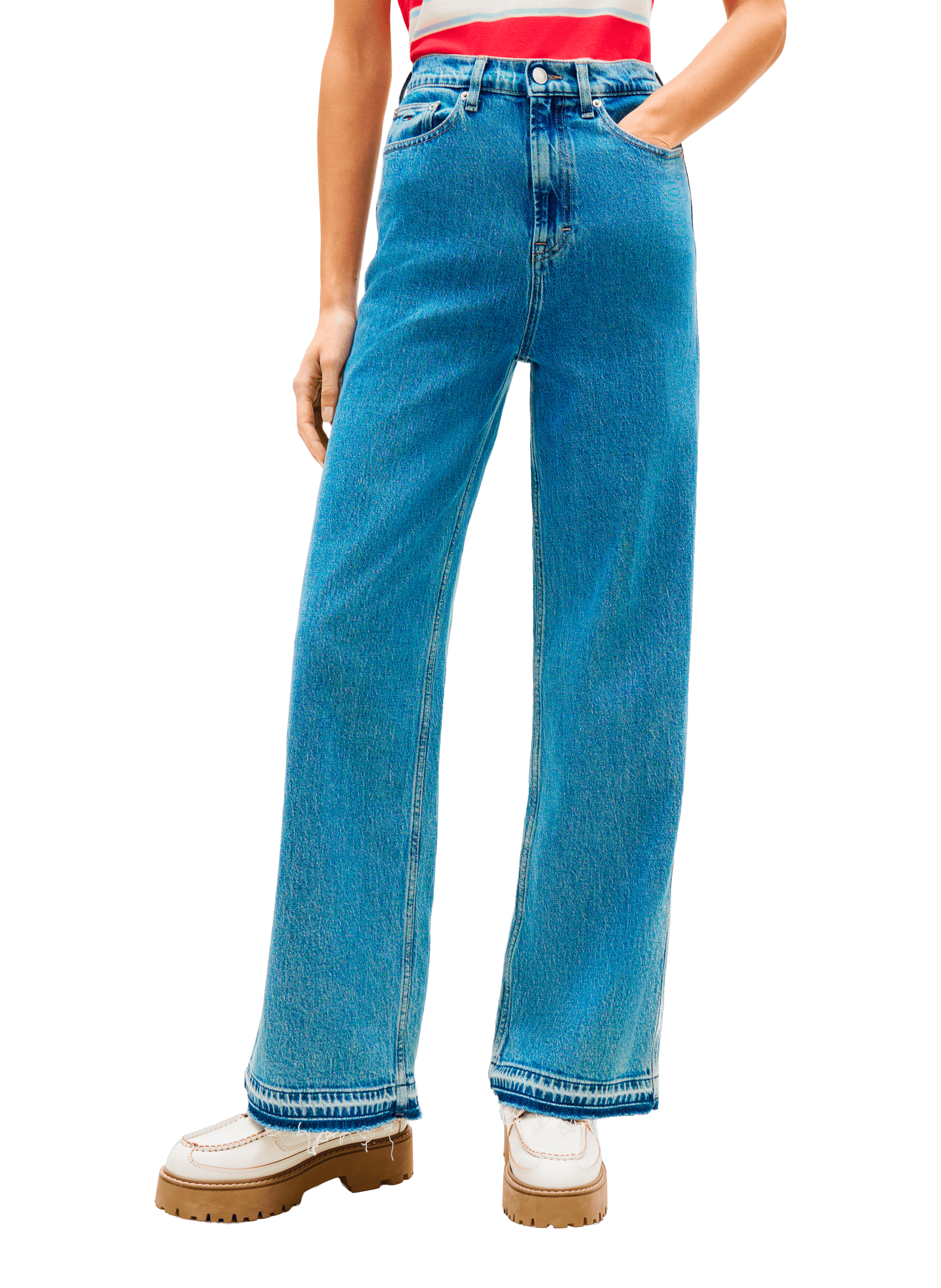 Jean large en coton mélangé TOMMY HILFIGER Bleu