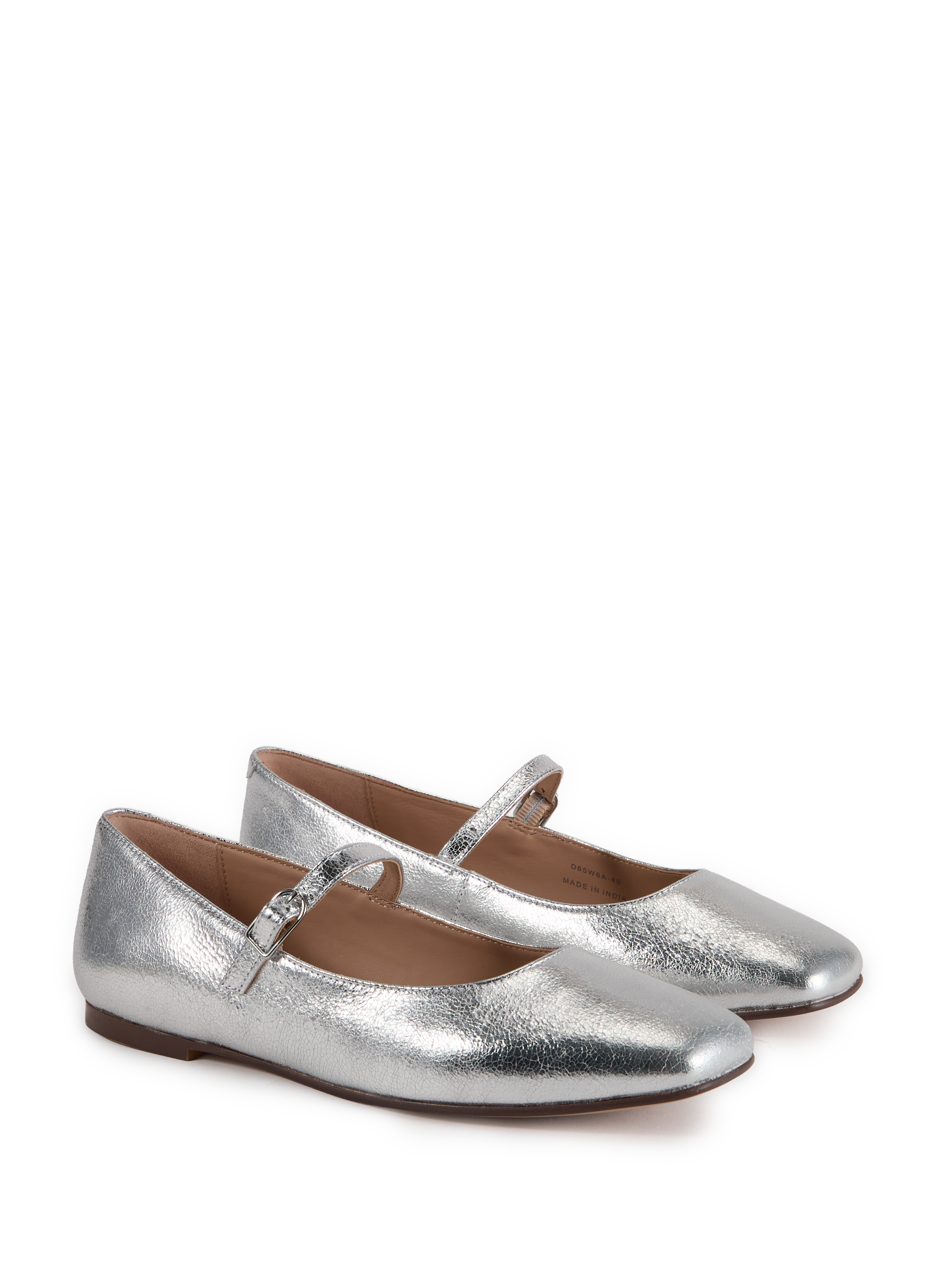 Leather strap ballet flats GEOX Silver