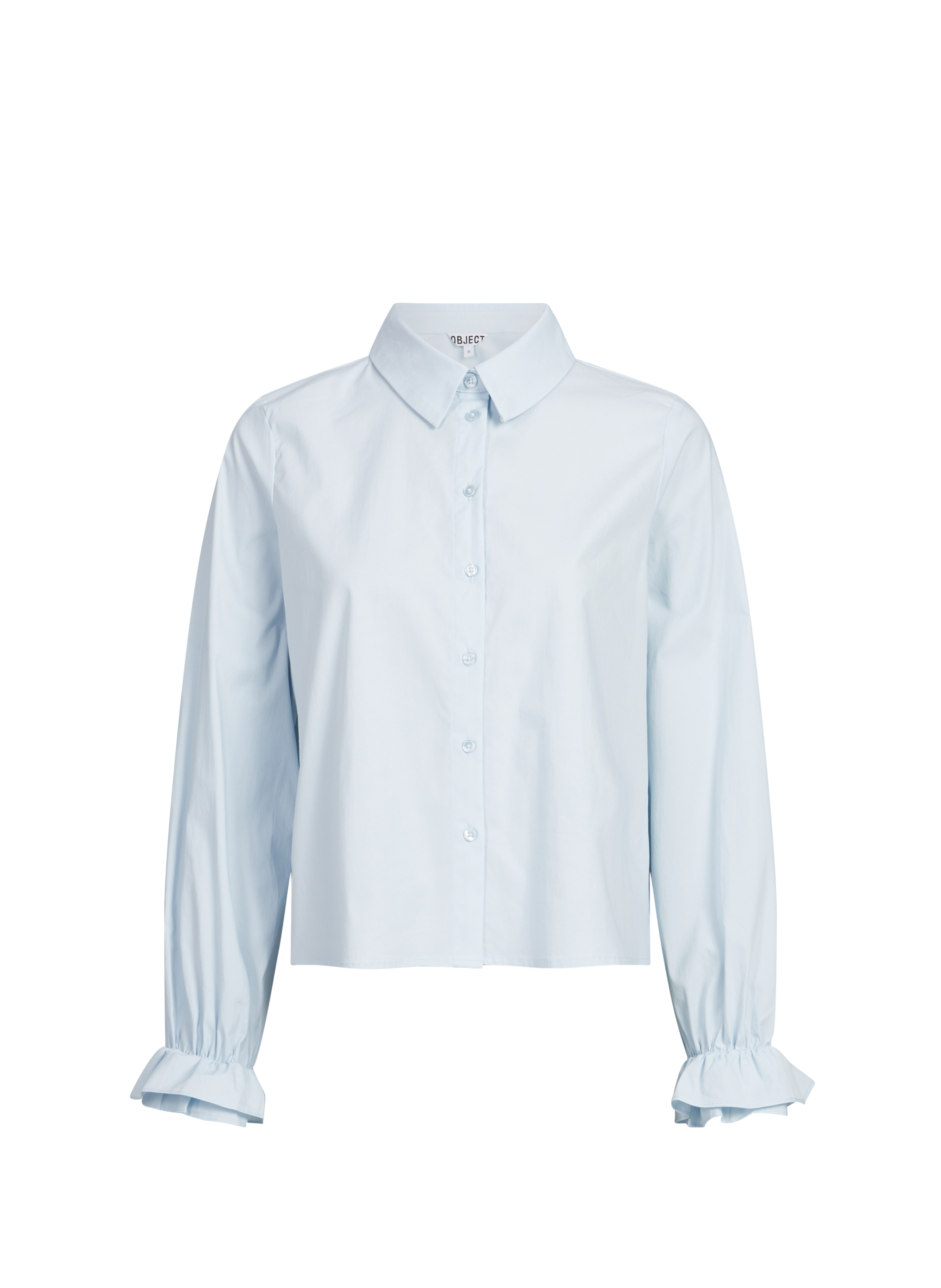Chemise courte en coton mélangé OBJECT Bleu