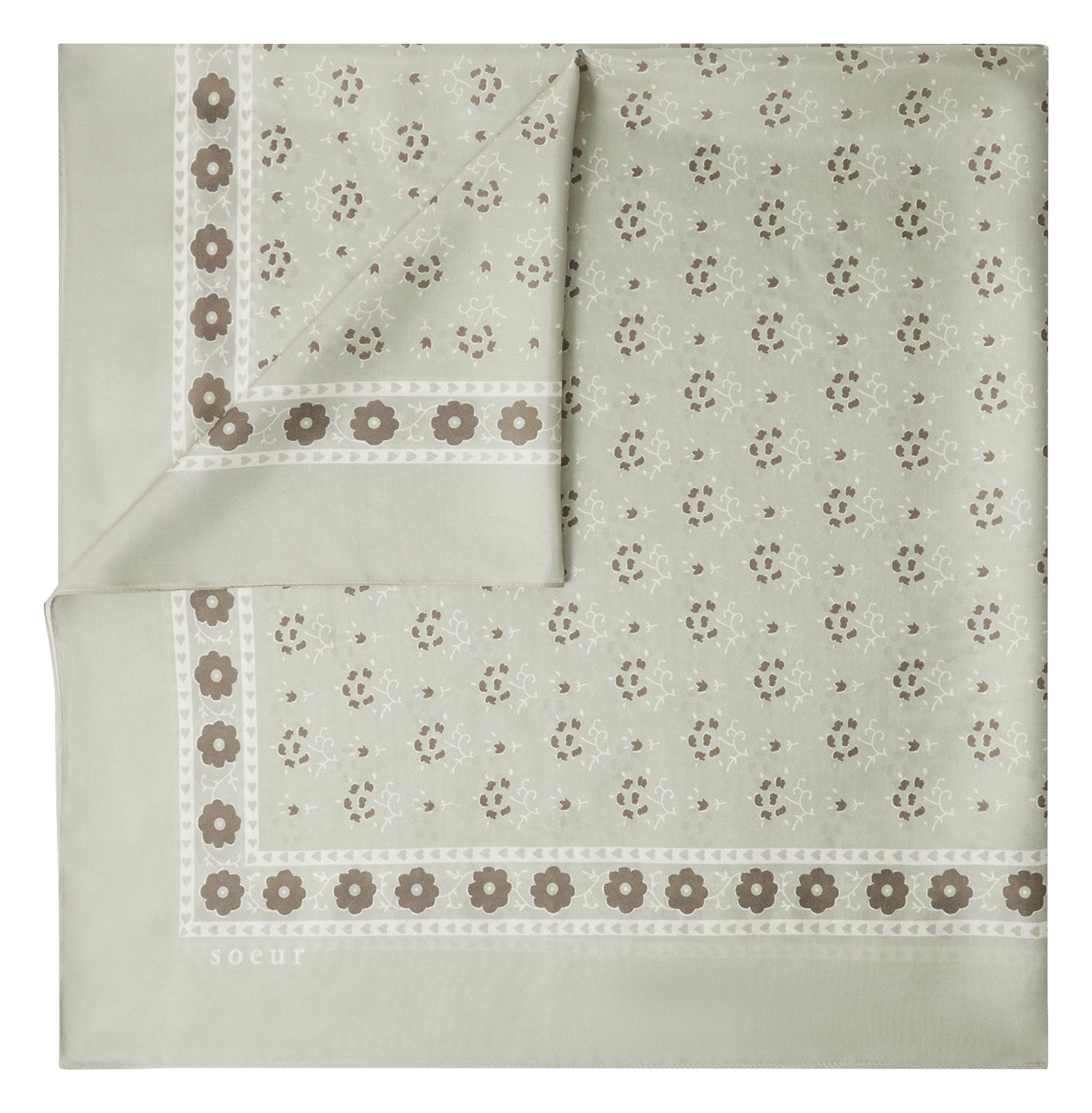 Foulard en soie imprimé SOEUR Vert