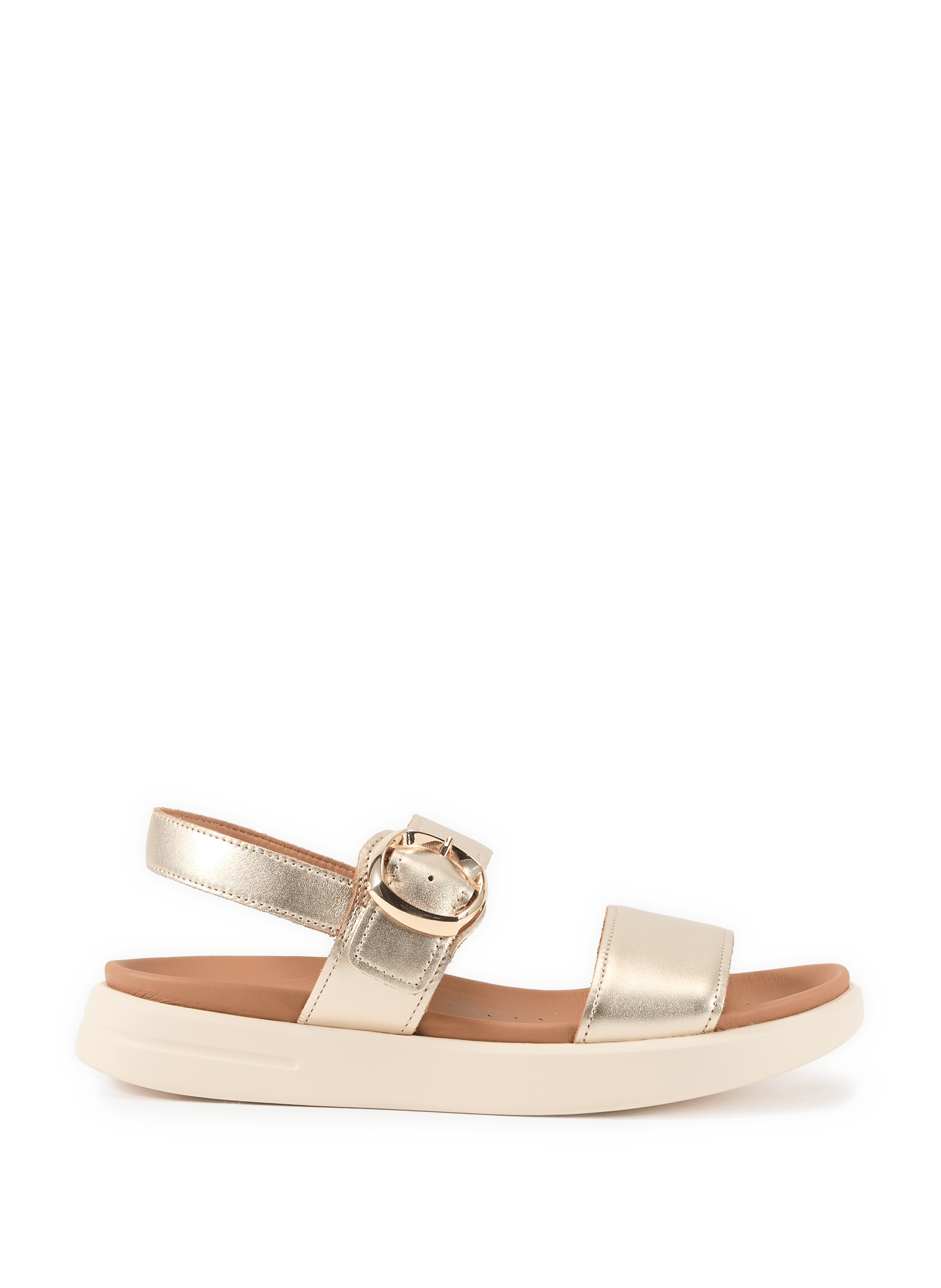 Xand 2S flat leather sandals GEOX Golden