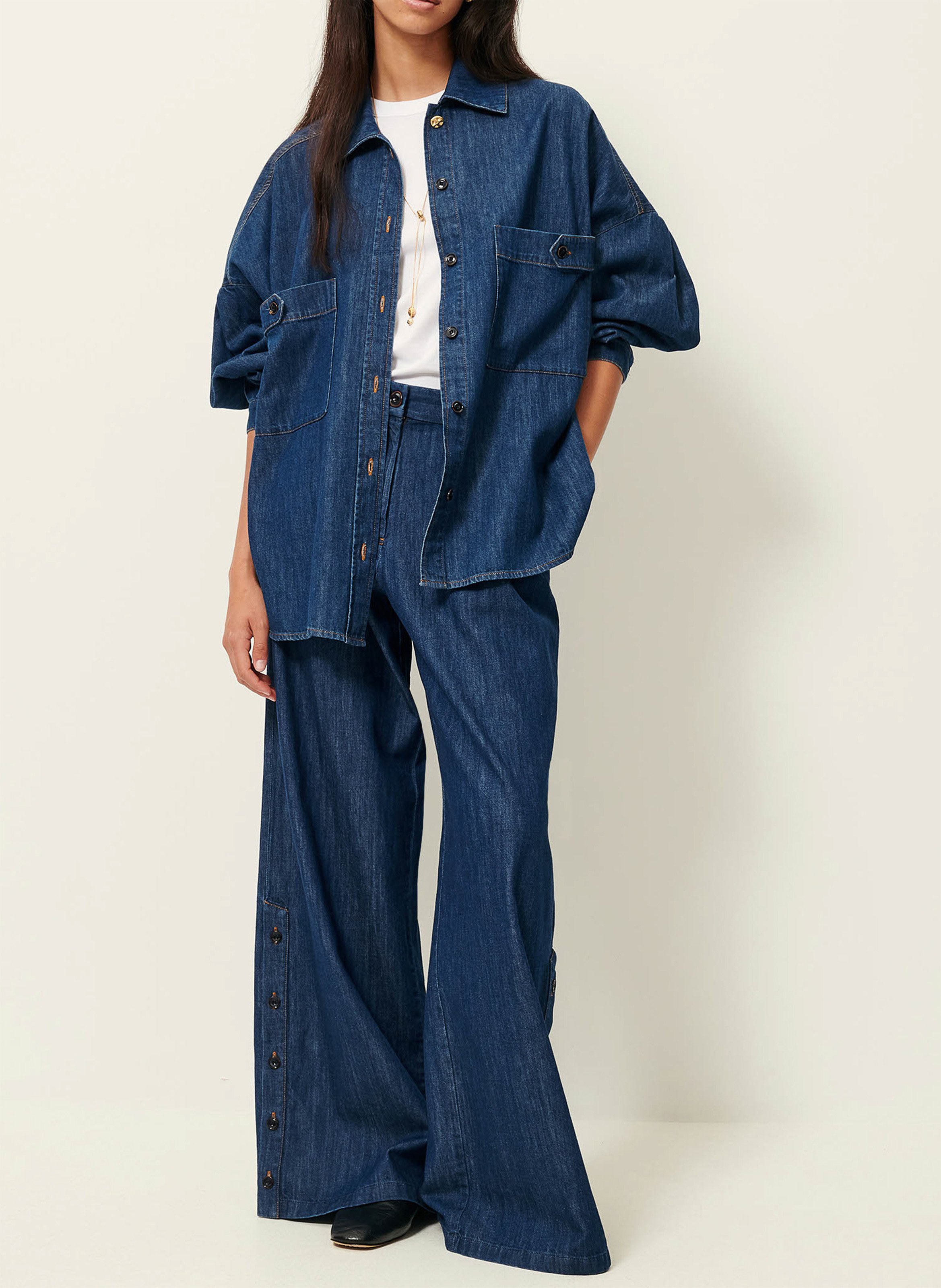 Pantalon large en coton provenlor SESSUN Bleu