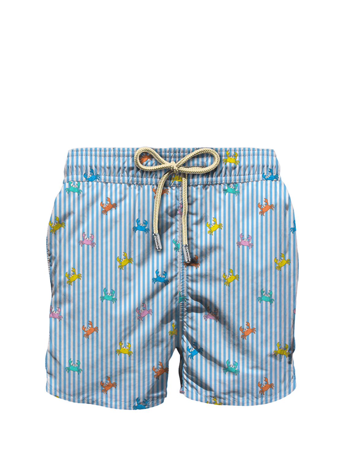 Stretch swim shorts with floral print MC2 SAINT BARTH Blue