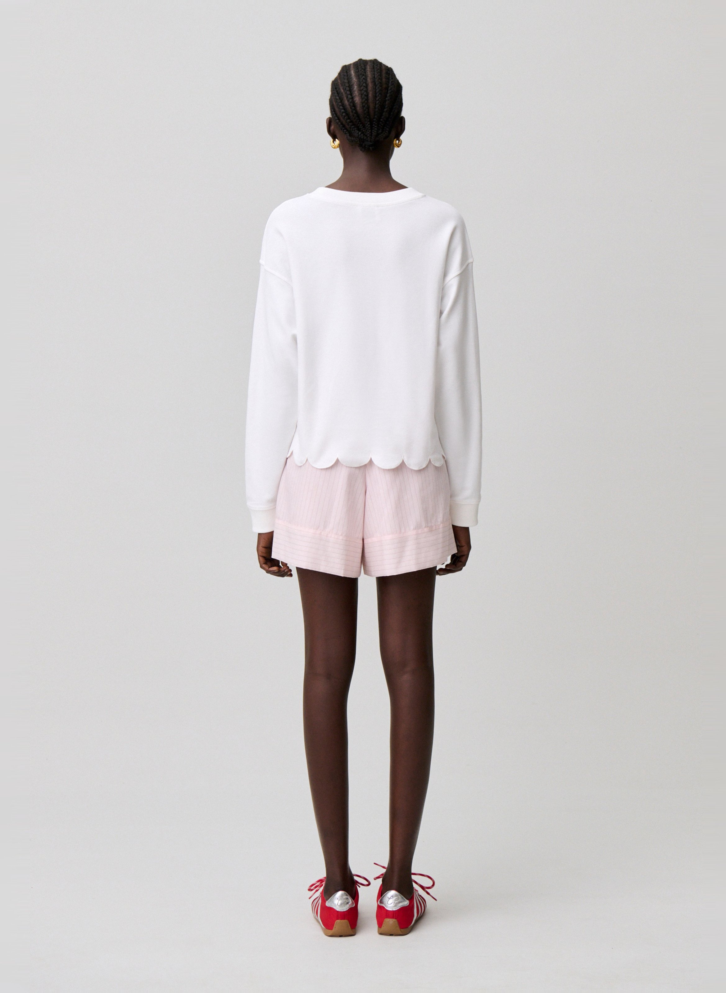 Sweatshirt en coton piqué CLAUDIE PIERLOT Beige