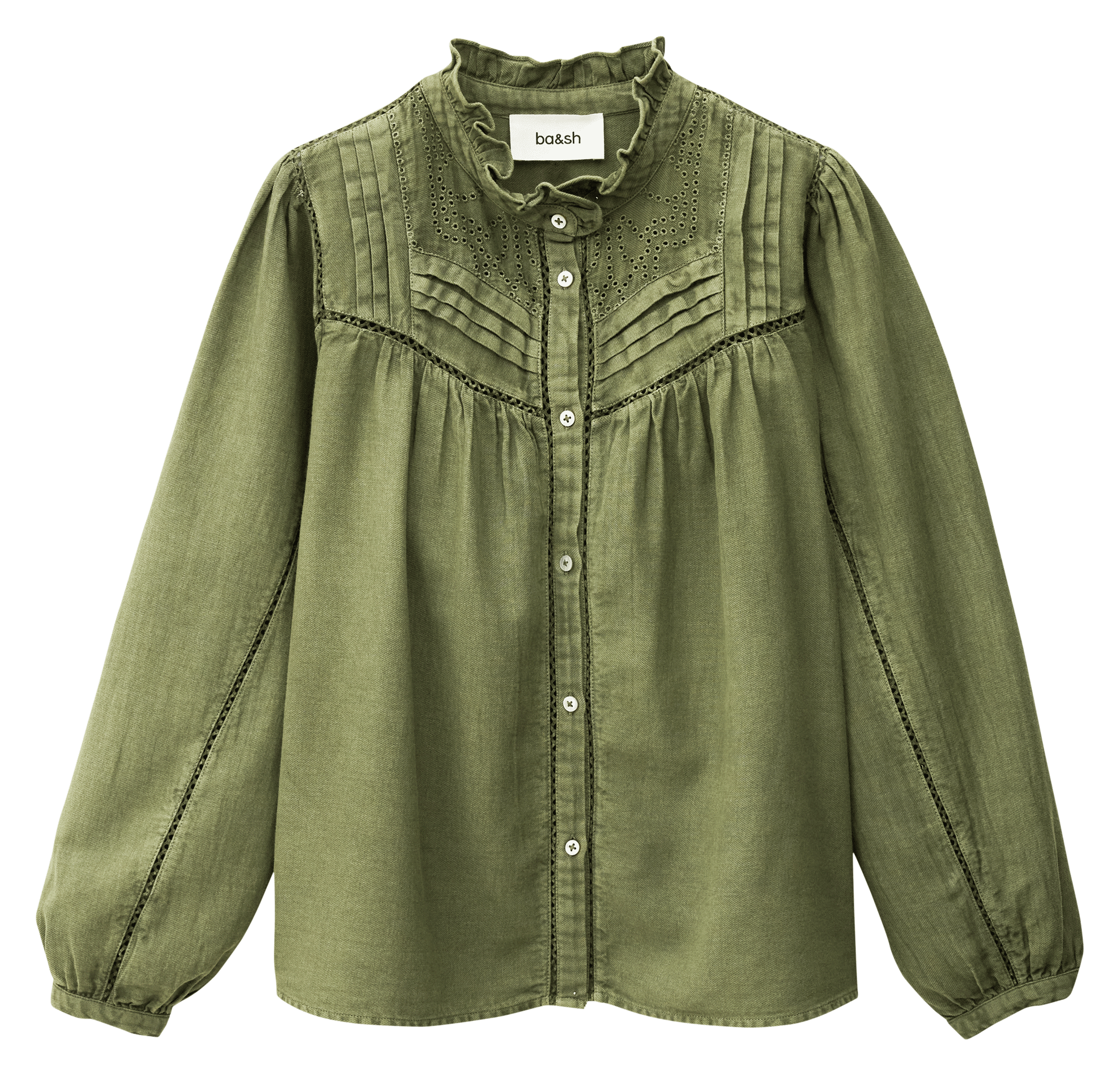 Chemise col rond gilda BA&SH Kaki