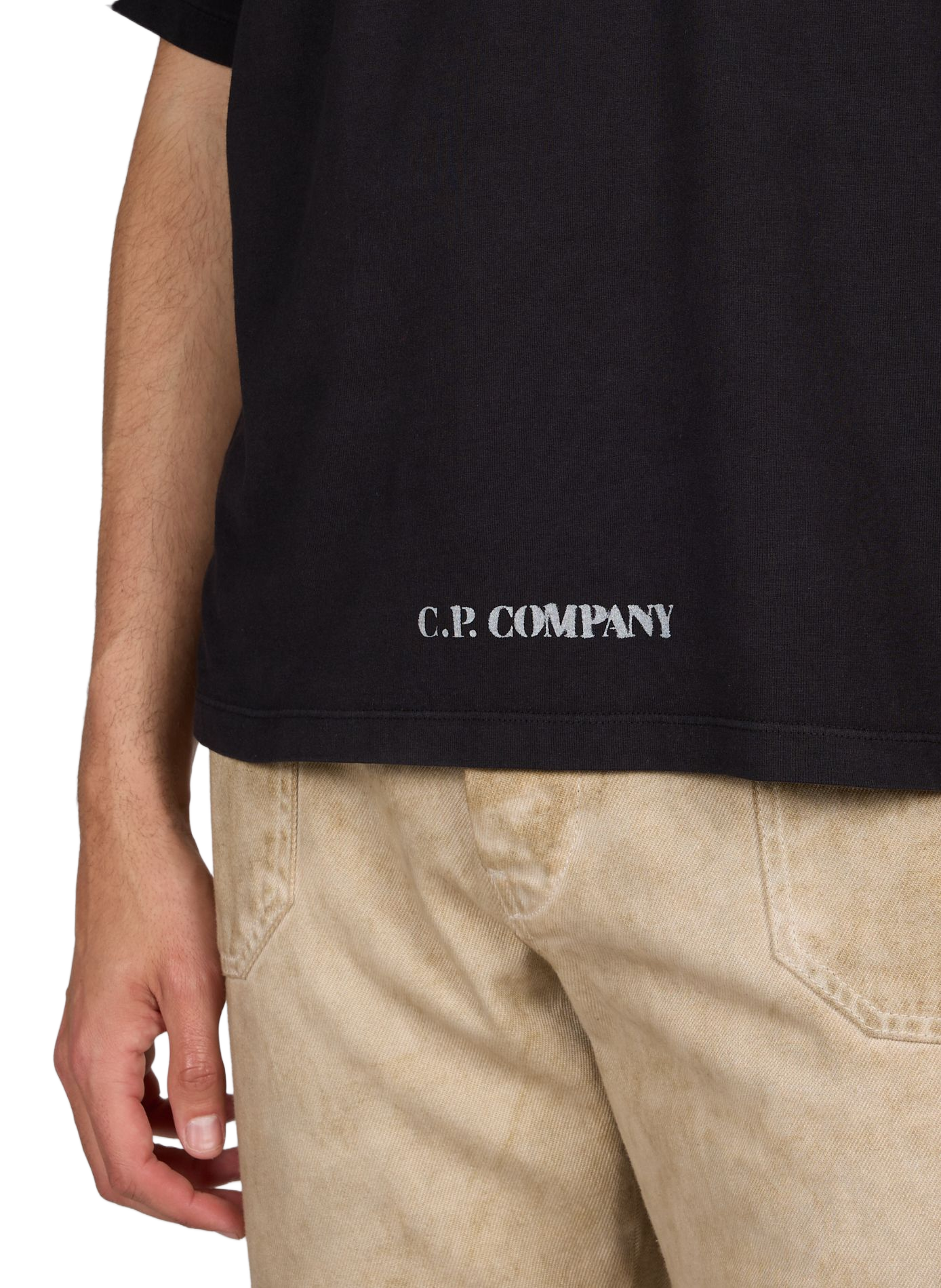 T-shirt imprimé en coton CP COMPANY Noir