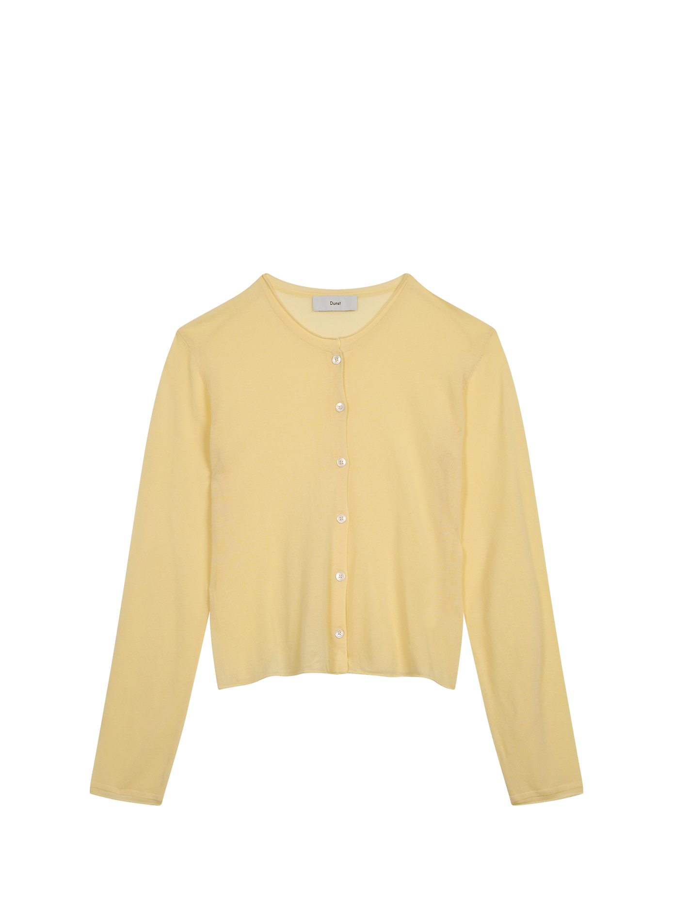 Transparent round-neck cardigan in blended cotton DUNST Yellow