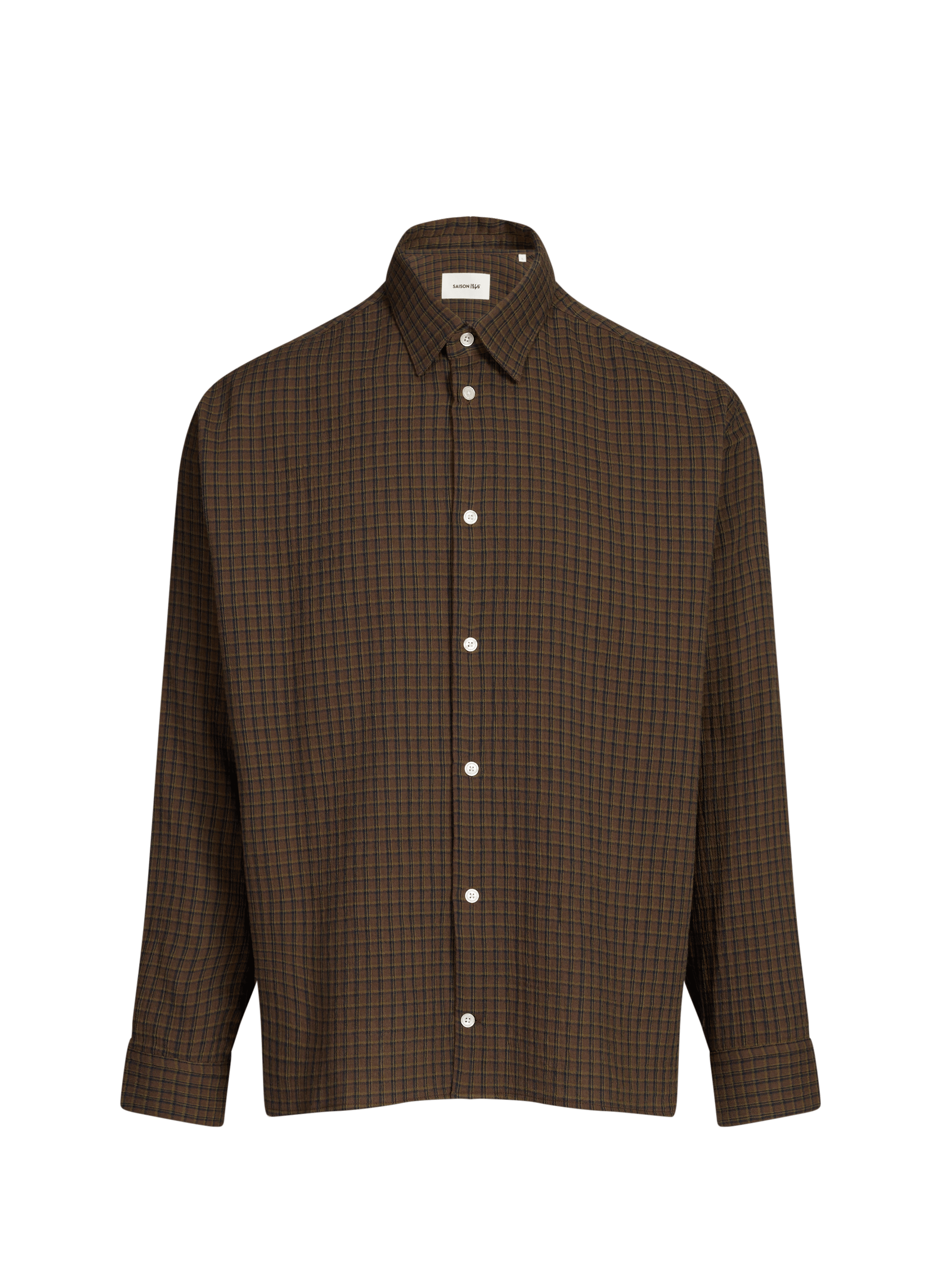 Chemise col classique en coton SAISON 1865 Kaki